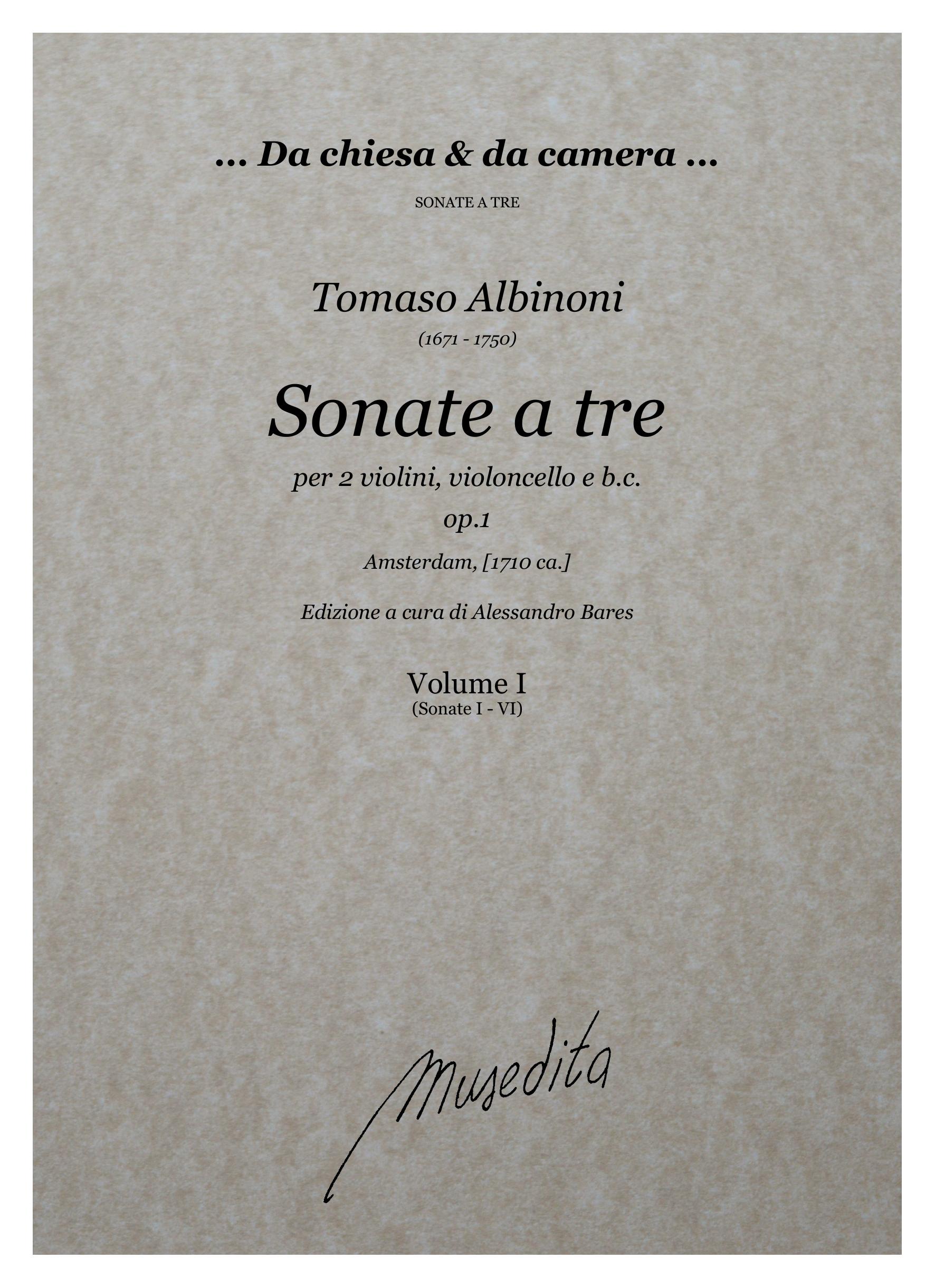 T. Albinoni: Sonate a tre op.1 (Venezia, 1694)