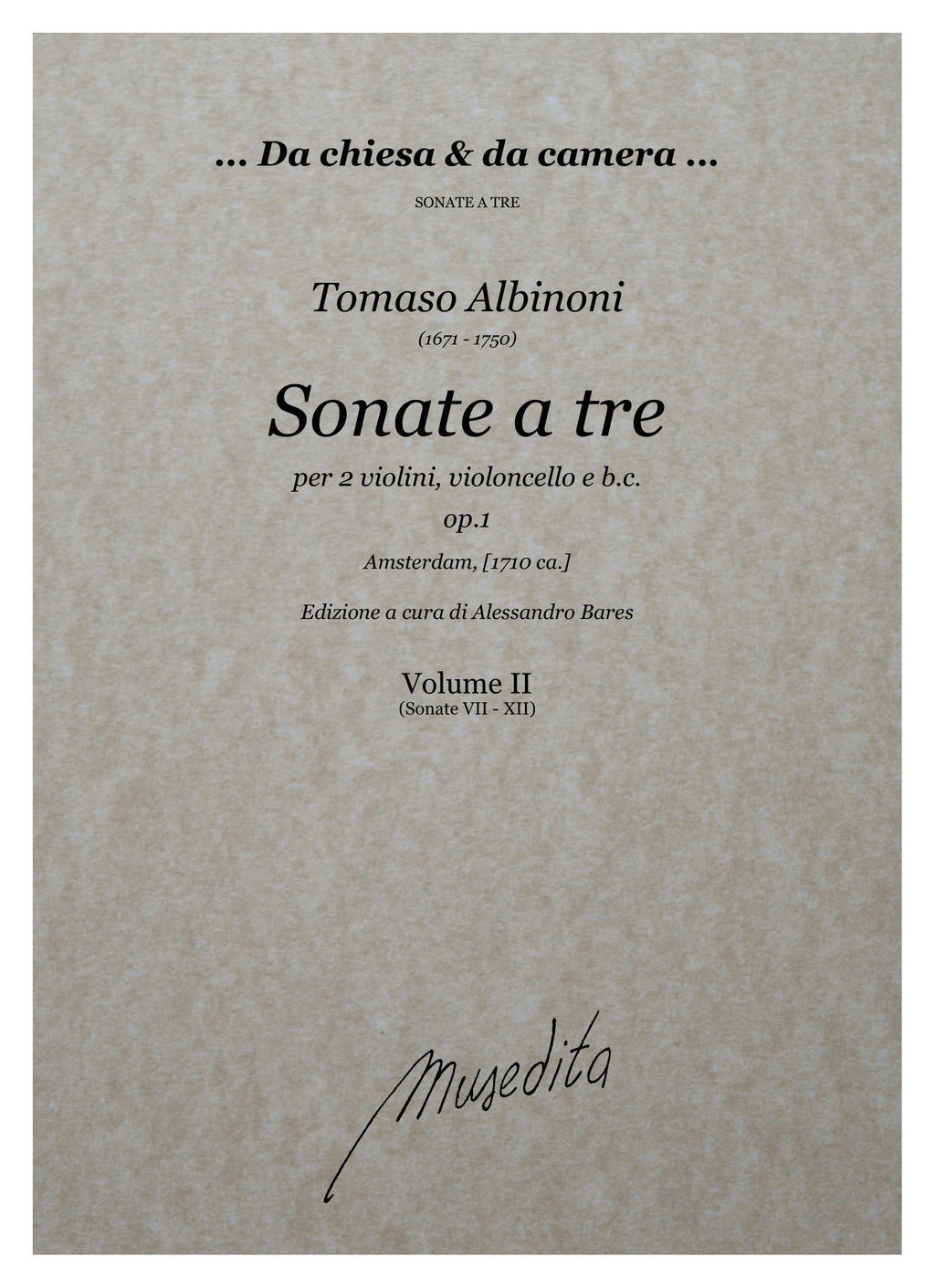 T. Albinoni: Sonate a tre op.1 (Venezia, 1694)