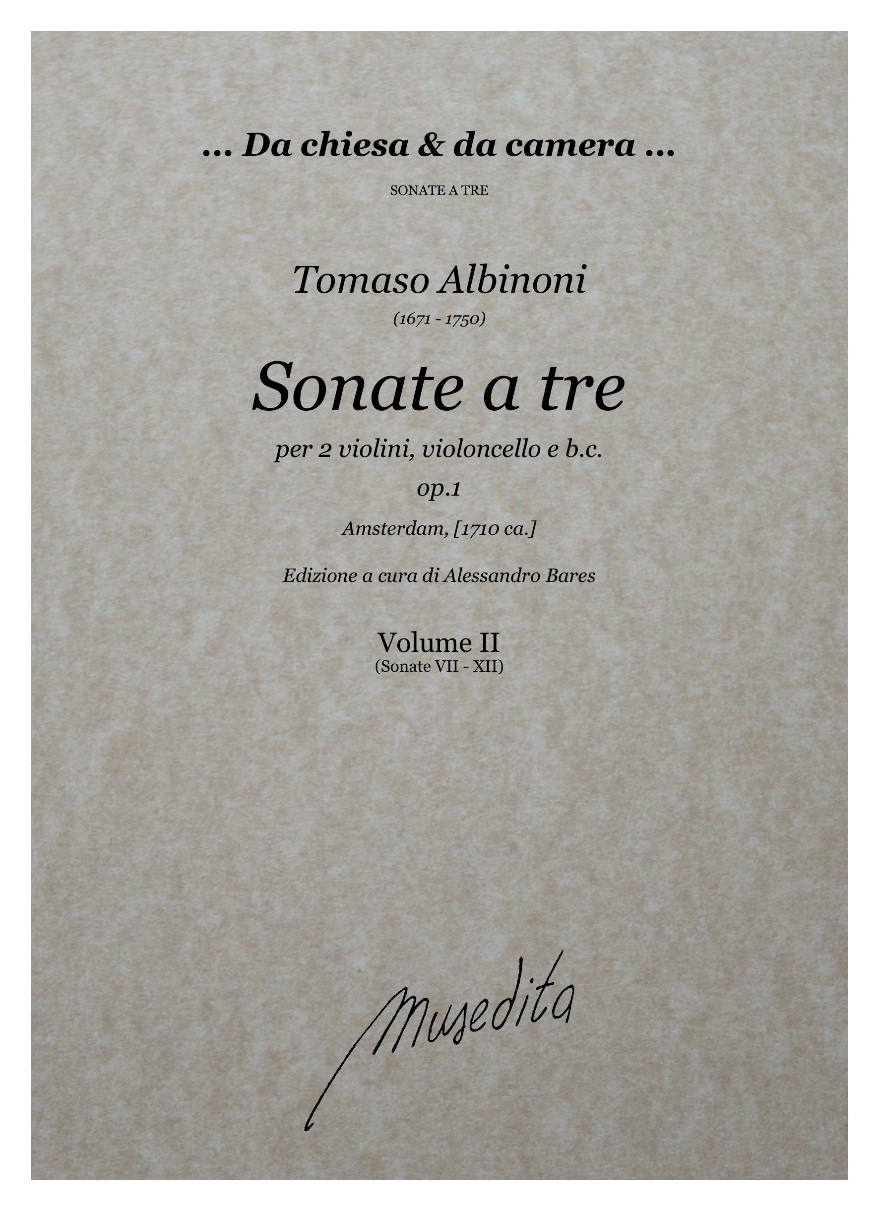 T. Albinoni: Sonate a tre op.1 (Venezia, 1694)