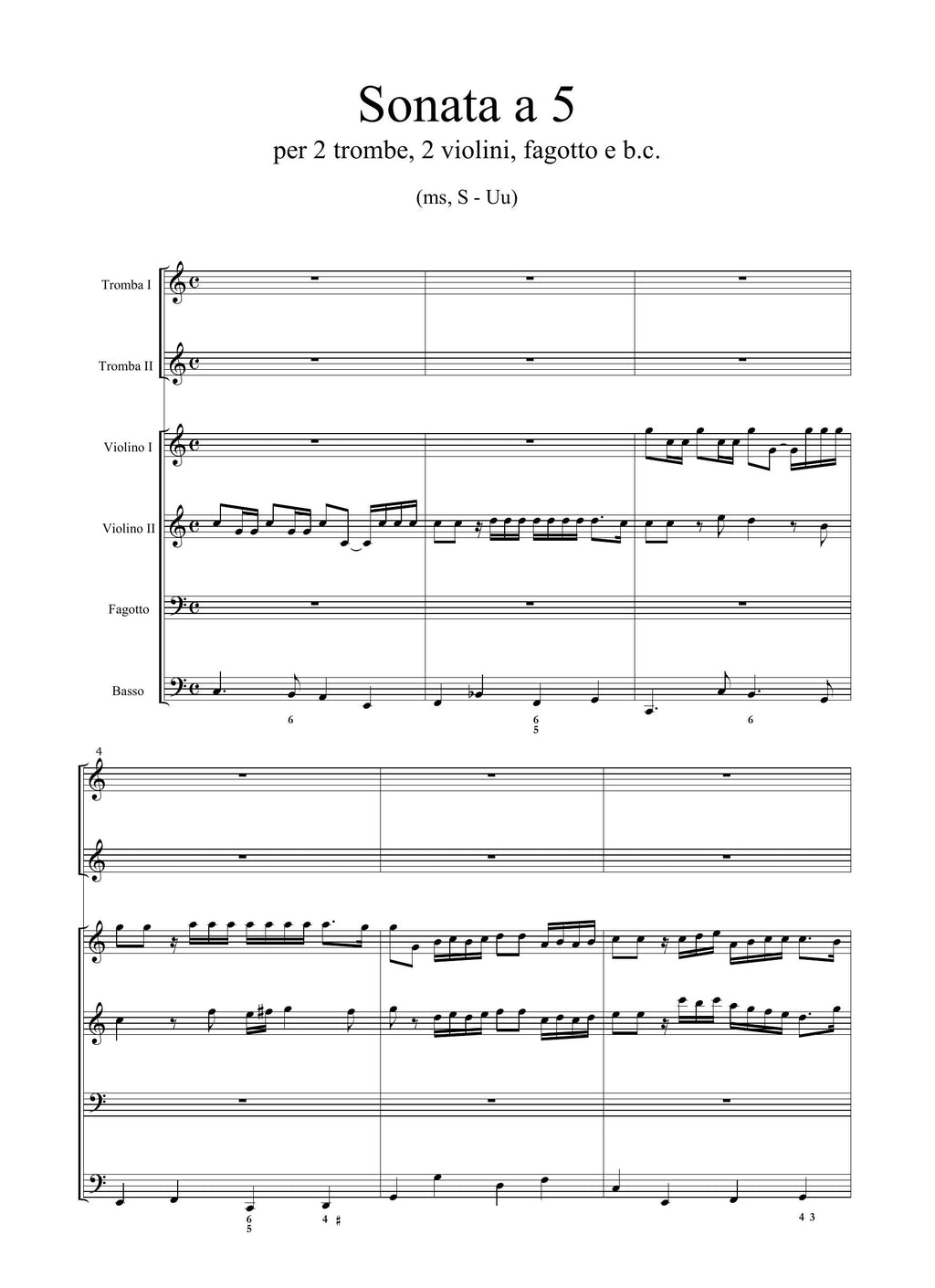 V. Albrici: Sonata a 5 (ms, S-Uu)