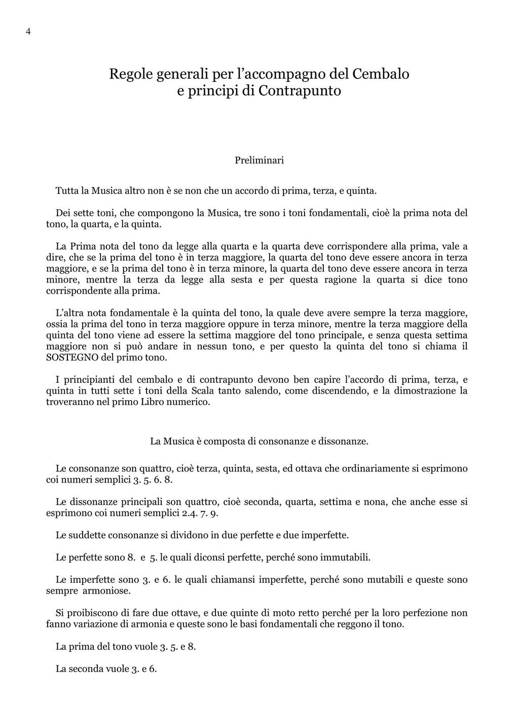 Anonimo (inizio XIX sec.): Regole generali per l'accompagno del cembalo e principj di contrapunto (Archivio del Comune di Bevagna)