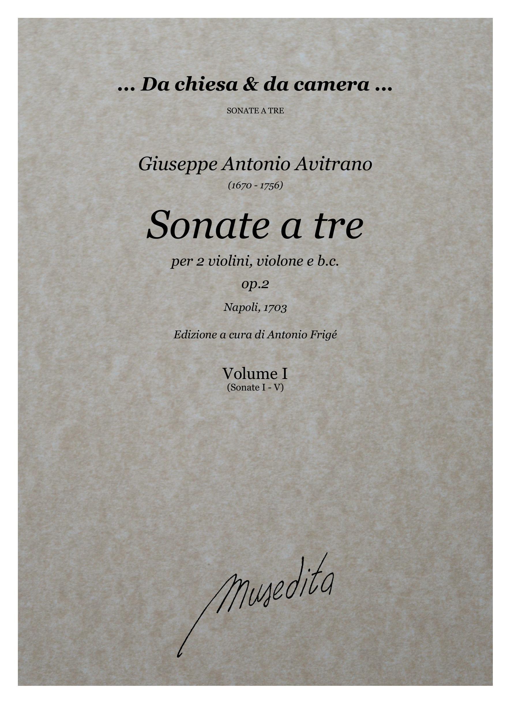 G.A. Avitrano: Sonate a tre op.2 (Napoli, 1703)
