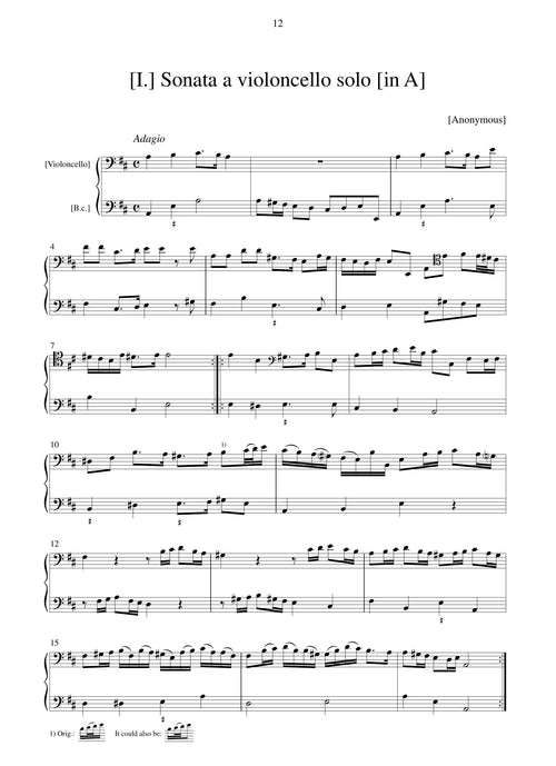 AA VV: Sonatas for Violoncello and Arias with obbligato Violoncello from the Como Manuscript