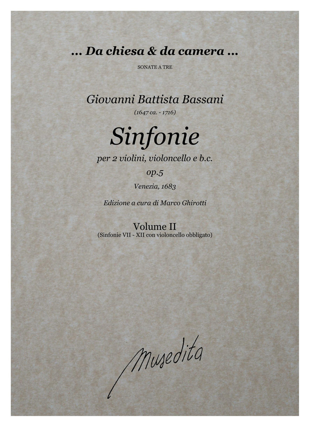 G.B. Bassani: Sinfonie op.5 (Bologna, 1683)
