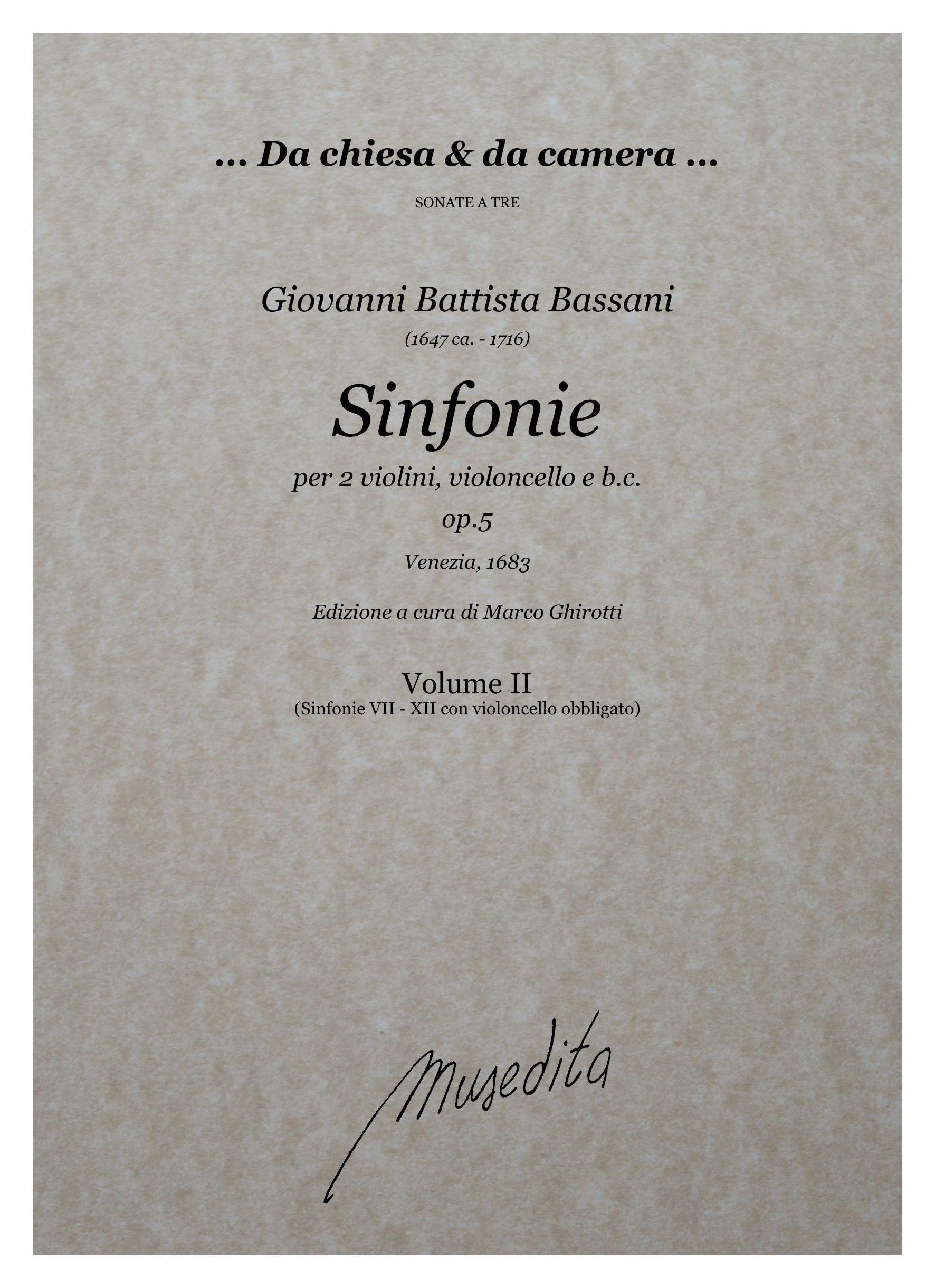 G.B. Bassani: Sinfonie op.5 (Bologna, 1683)