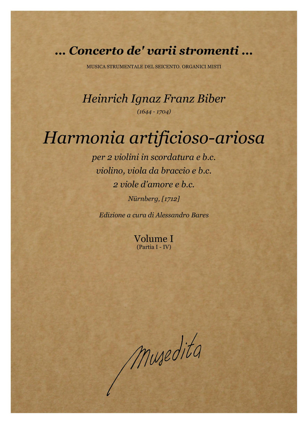H.I.F. Biber: Harmonia artificioso-ariosa (Nürnberg, 1712)