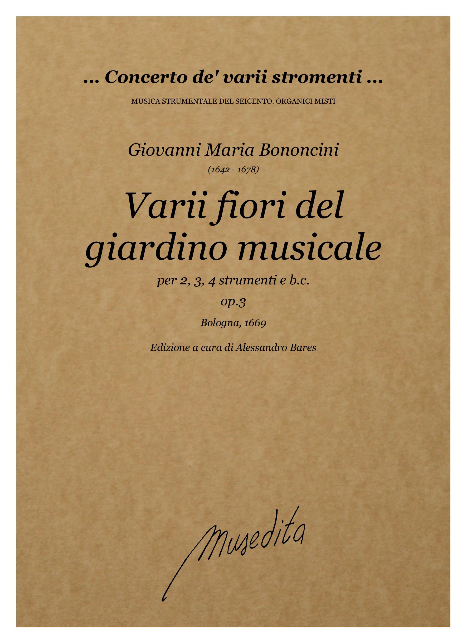 G.M. Bononcini: Varii fiori del giardino musicale op.3 (Bologna, 1669)