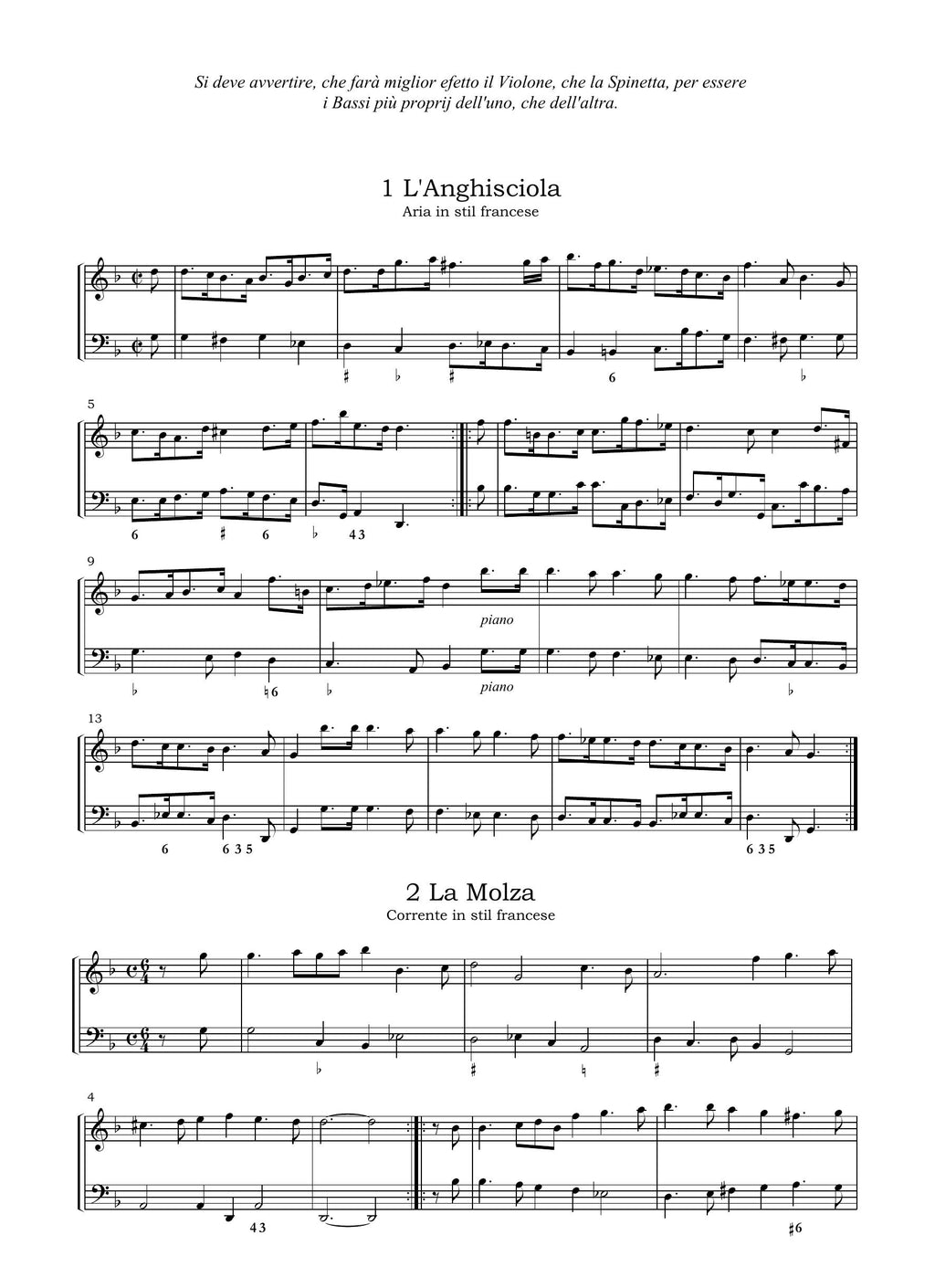 G.M. Bononcini: Arie, correnti, sarabande, gighe & allemande op.4 (Bologna, 1671)