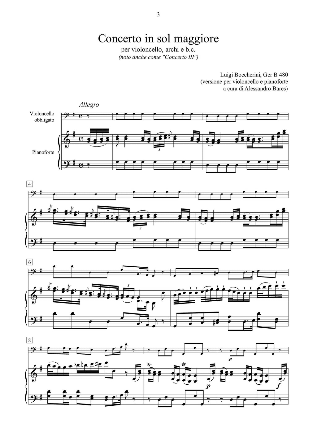 L. Boccherini: Concerto in sol maggiore GerB 480 (rid. vcl/pf)