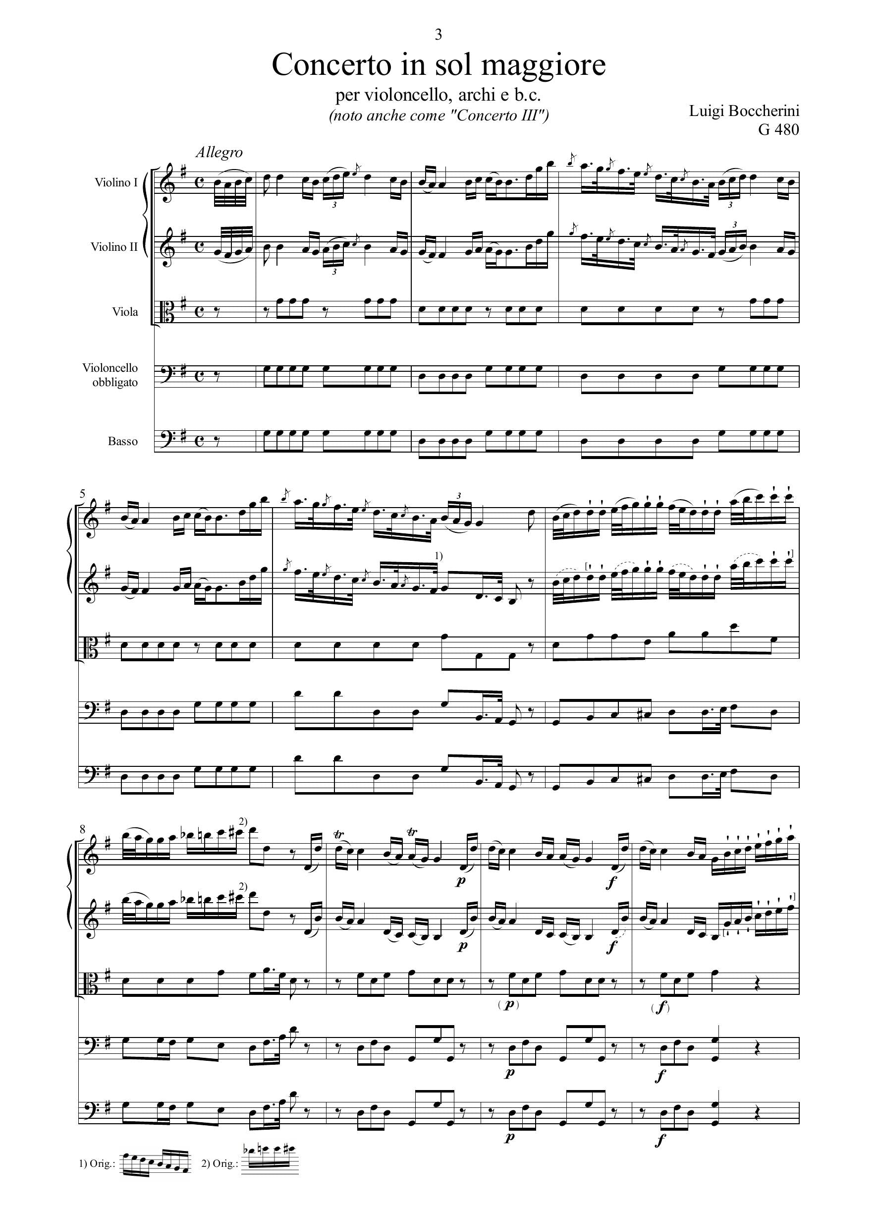 L. Boccherini: Concerto in sol maggiore GerB 480