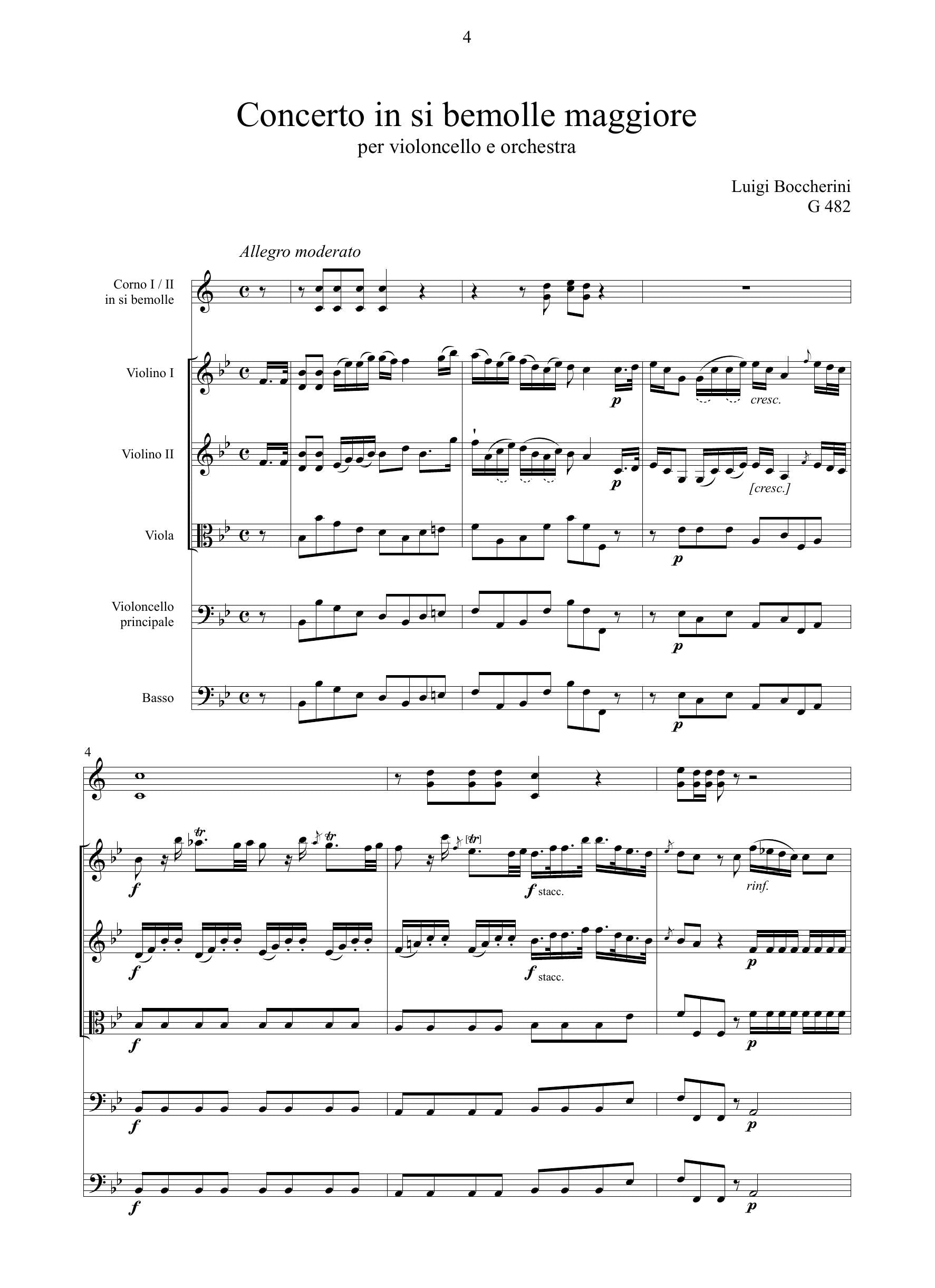 L. Boccherini: Concerto in si bem. maggiore GerB 482
