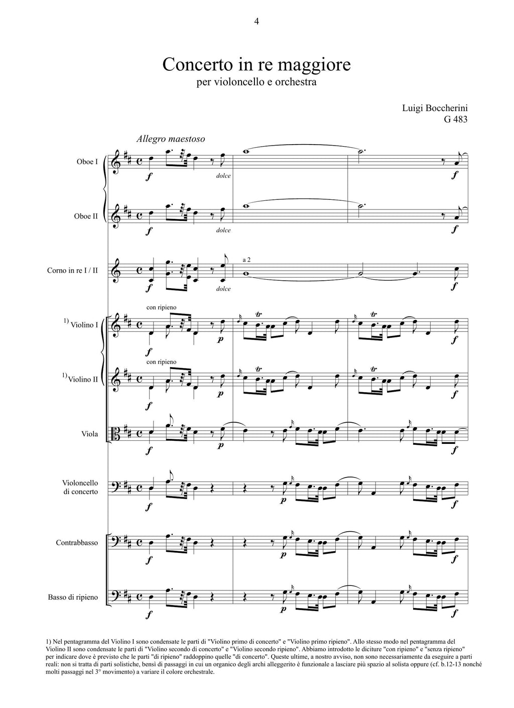 L. Boccherini: Concerto in re maggiore GerB 483