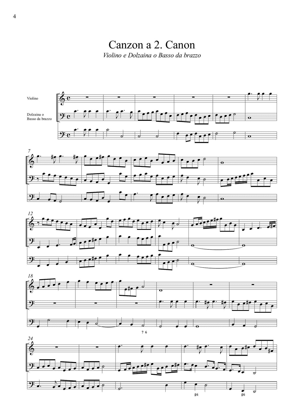 G.B. Buonamente: 5 Sonate per fagotto con 1 - 2 violini e b.c. (Venezia, 1636)