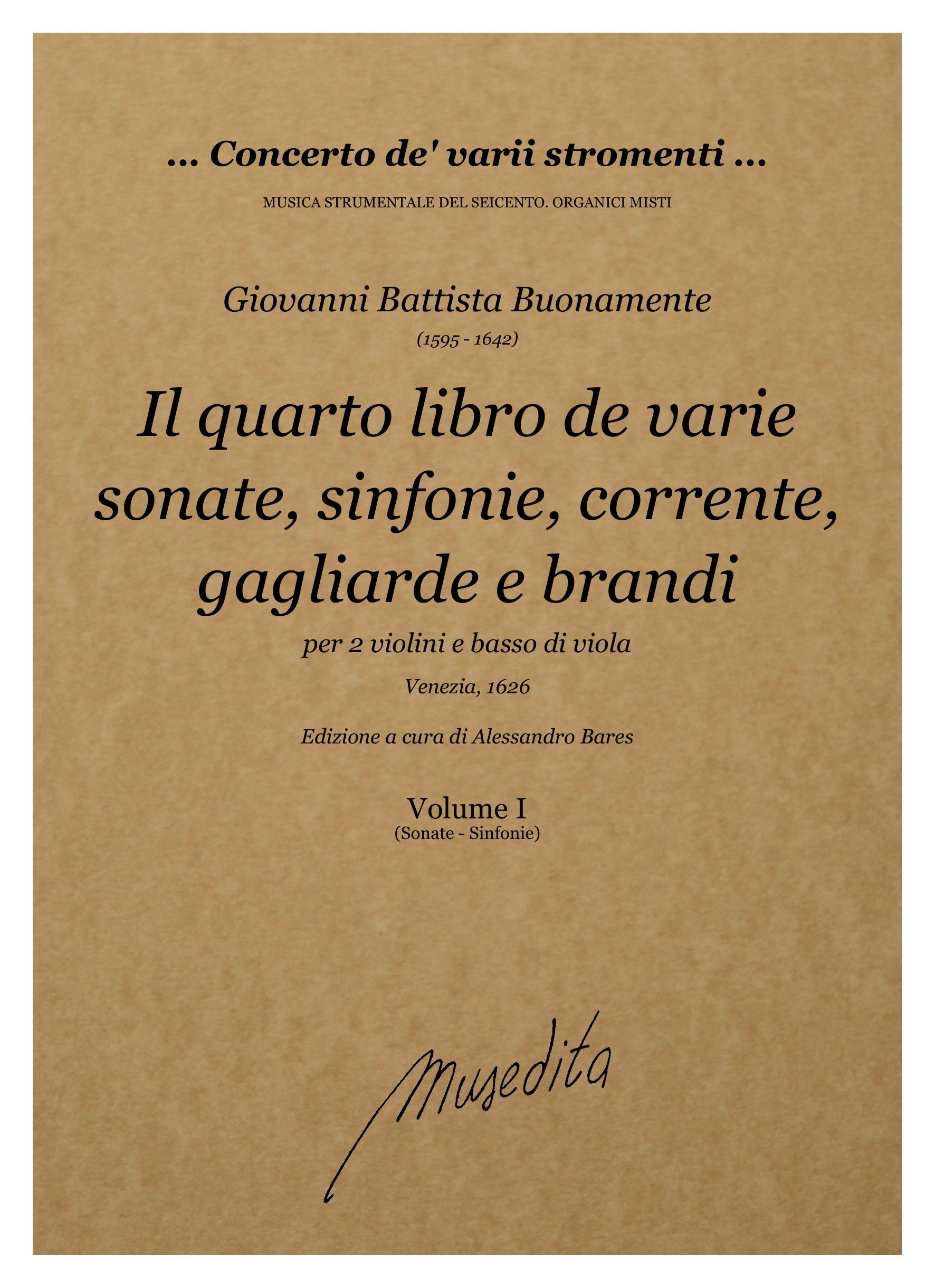 G.B. Buonamente: Il quarto libro de varie sonate, sinfonie, gagliarde, correnti e brandi (Venezia, 1626)
