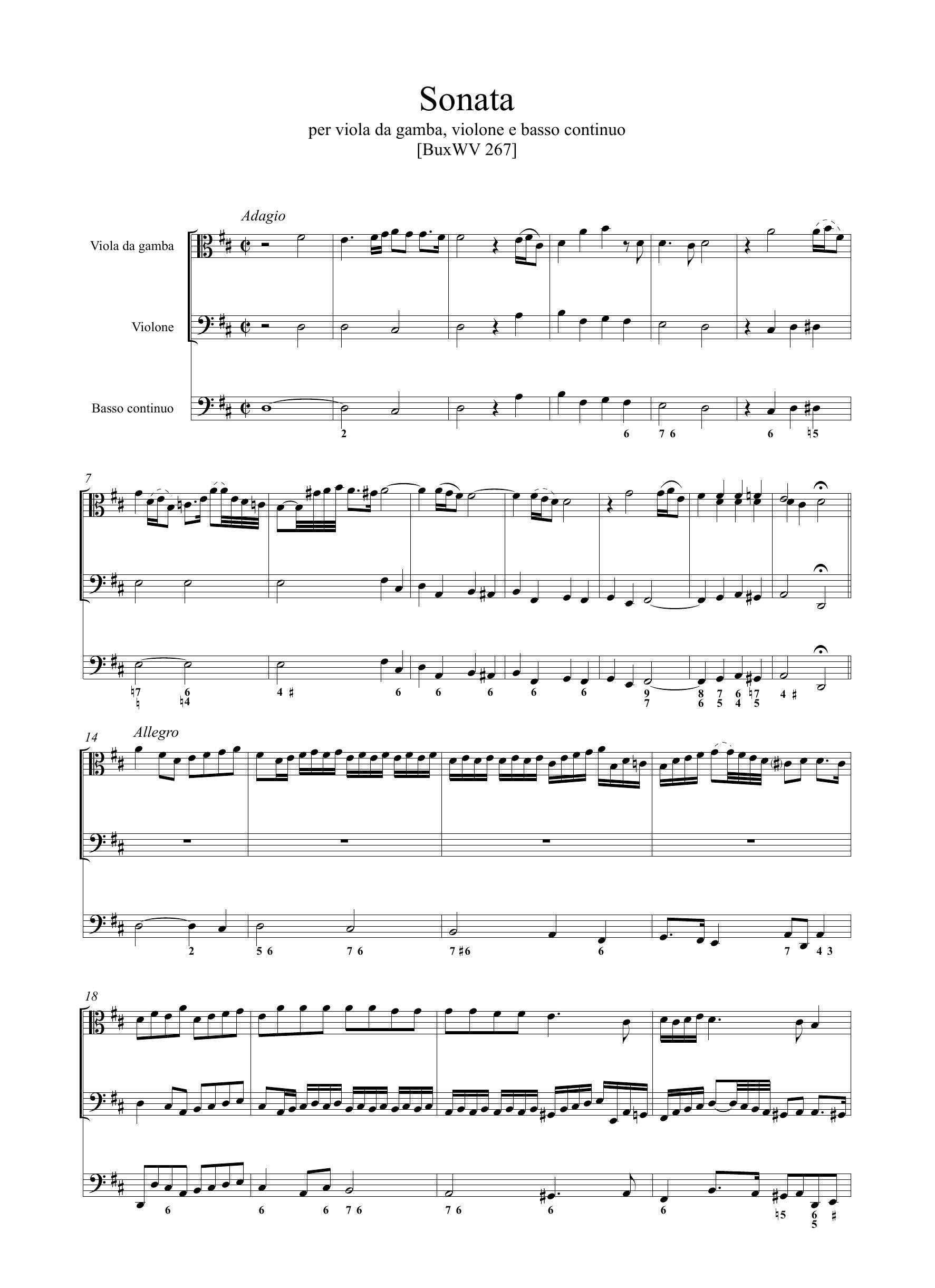 D. Buxtehude: Sonata BuxWV 267 (Ms, S-Uu)