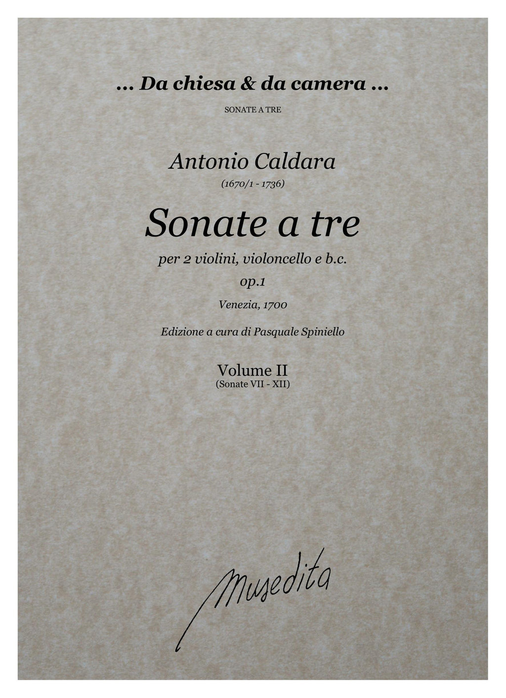 A. Caldara: Sonate a tre op.1 (Venezia, 1700)