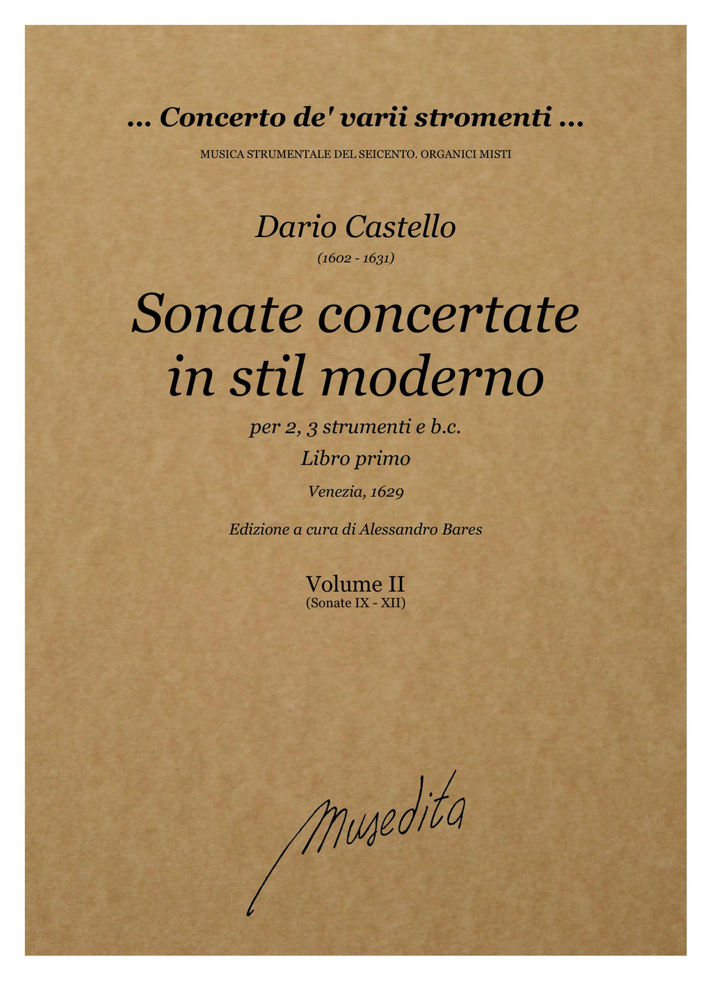 D. Castello: Sonate concertate in stil moderno (libro primo)(Venezia, 1629)