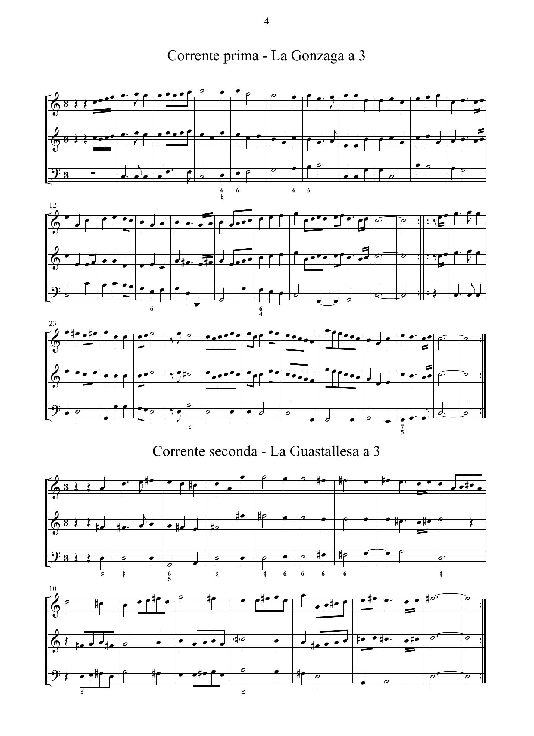 M. Cazzati: Correnti, balletti, gagliarde a 3 e 4 op.4 (Venezia, 1659)