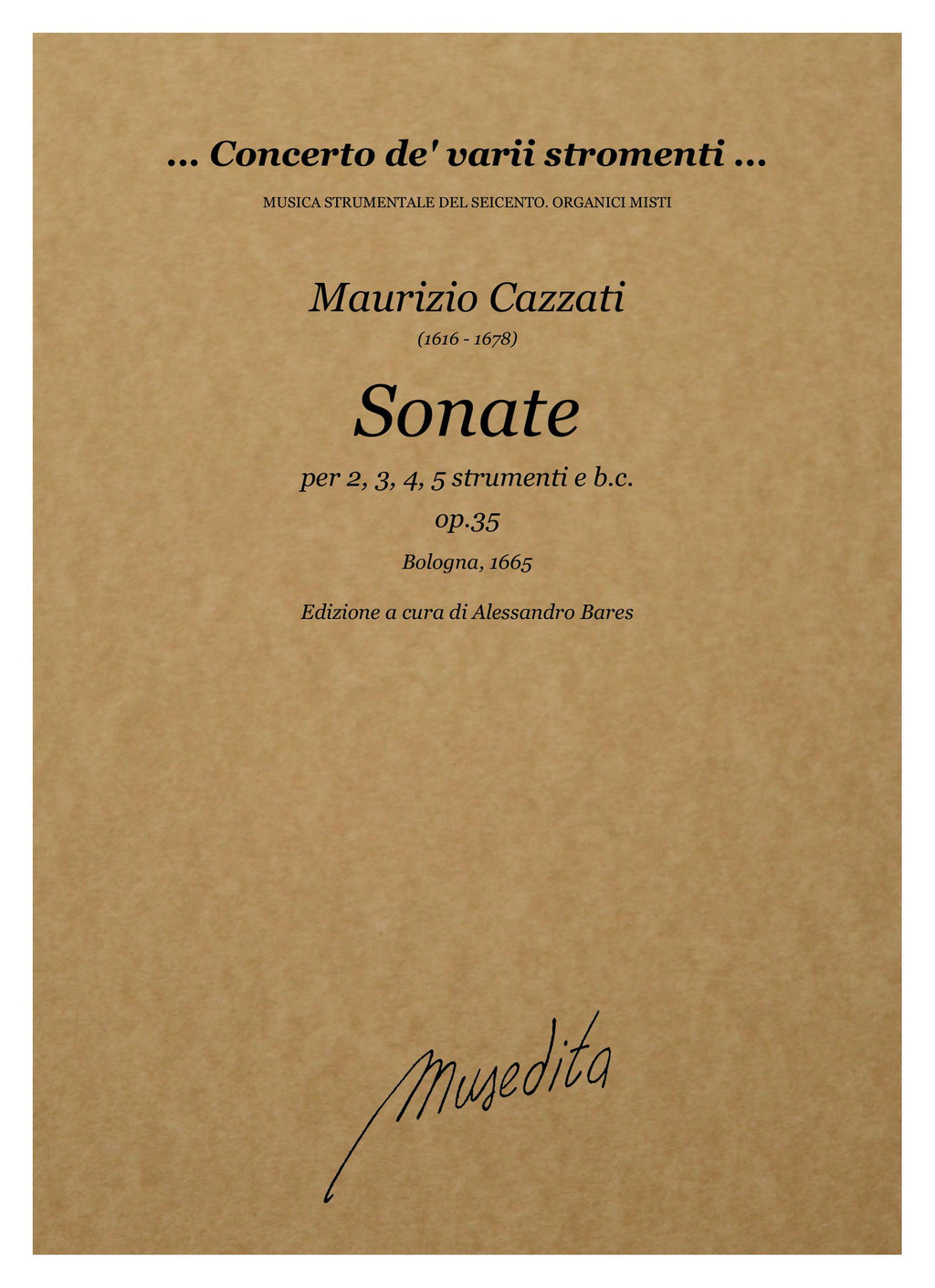 M. Cazzati: Sonate op.35 (Bologna, 1665)