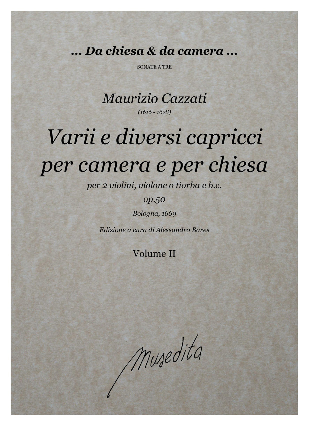 M. Cazzati: Varii e diversi capricci op.50 (Bologna, 1669)