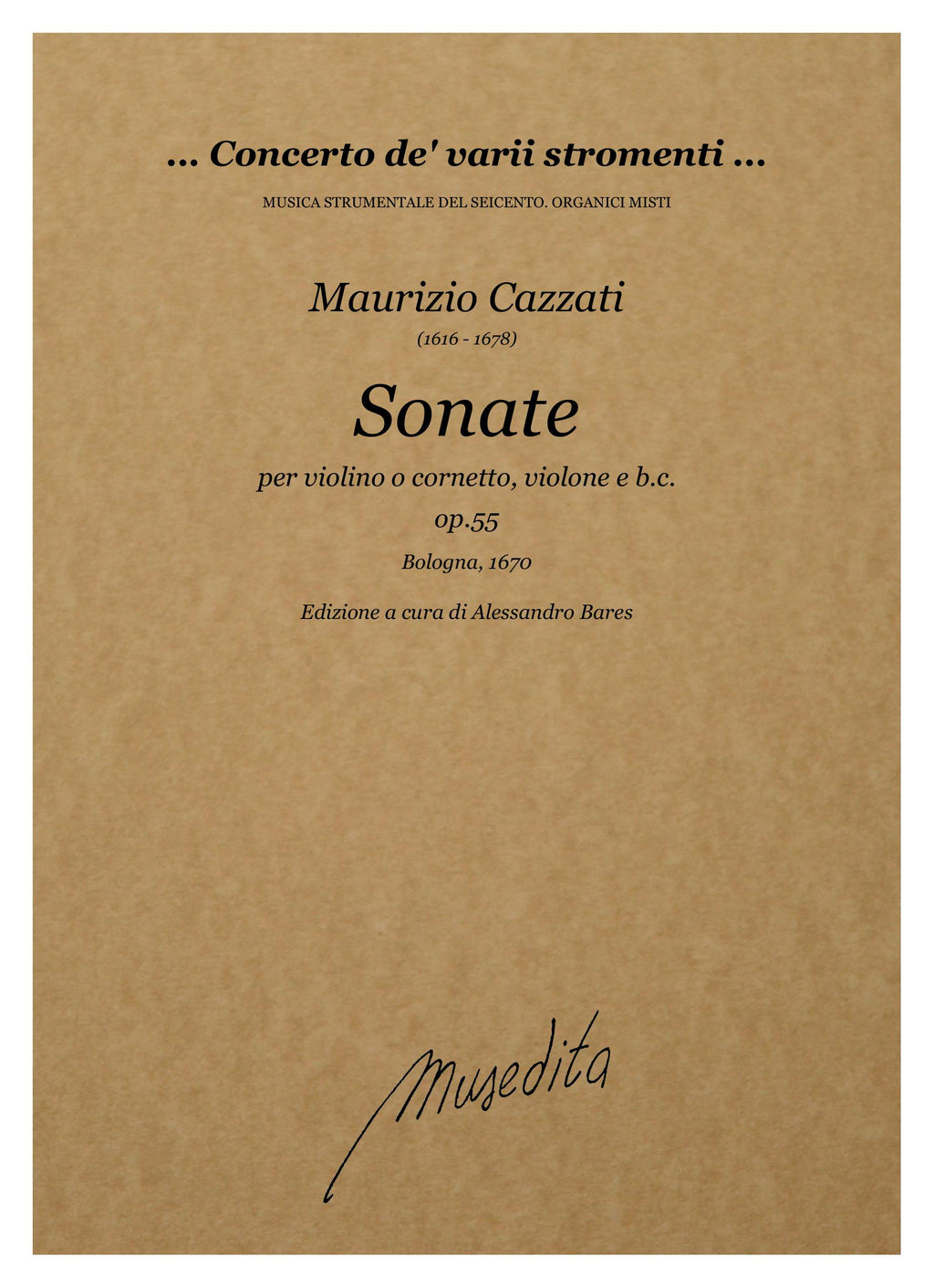 M. Cazzati: Sonate a due istromenti (Bologna, 1670)