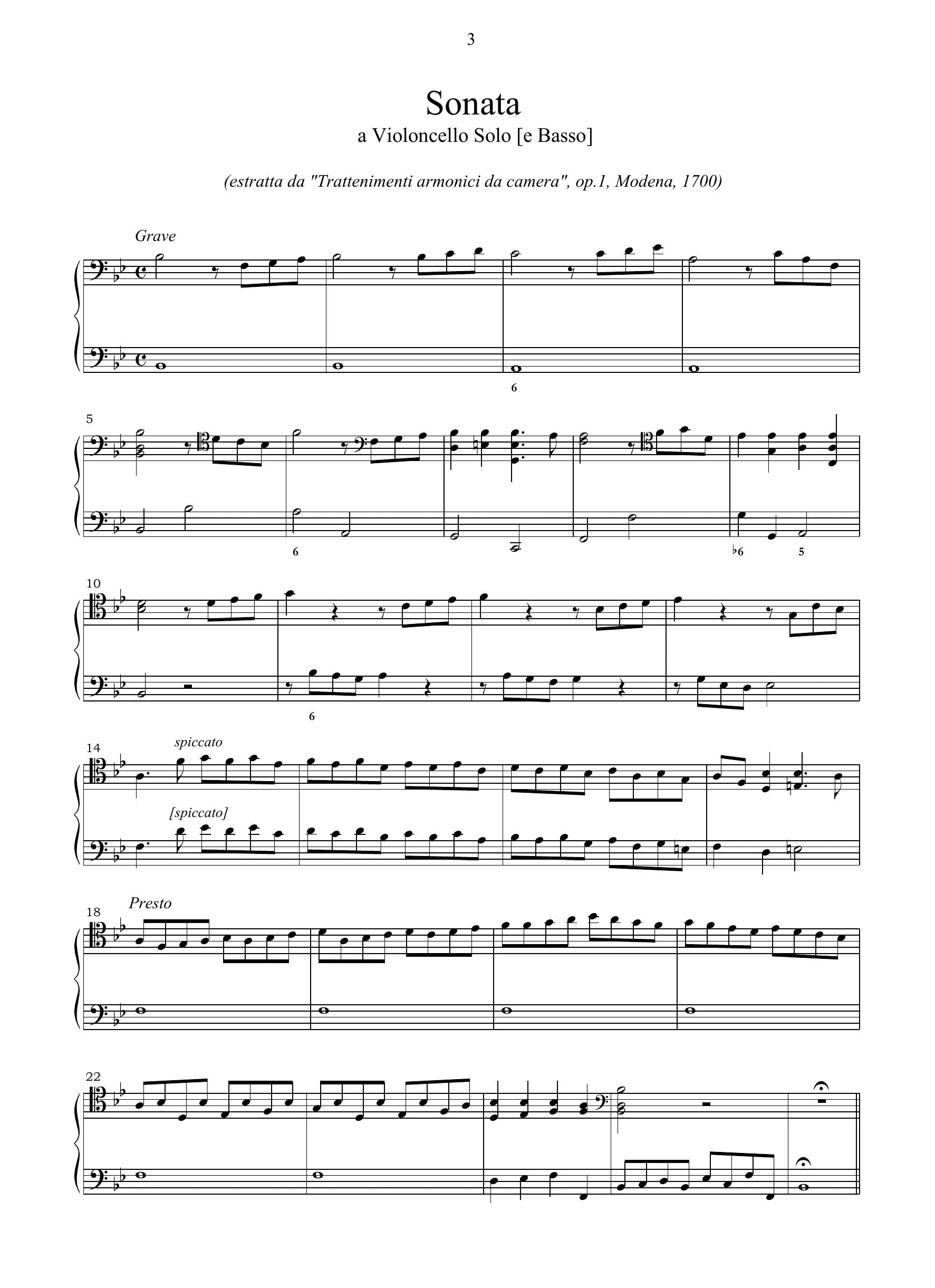 G. Cattaneo: Sonata (Modena, 1700)