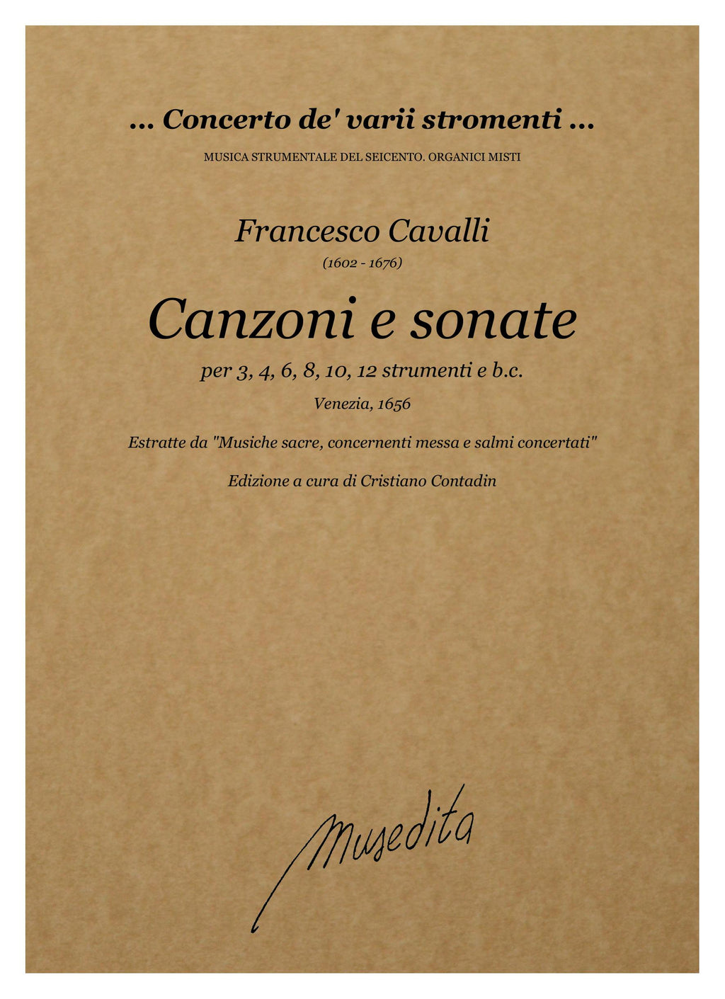 F. Cavalli: Canzoni e sonate a 3, 4, 6, 8, 10 e 12 (Venezia, 1656)