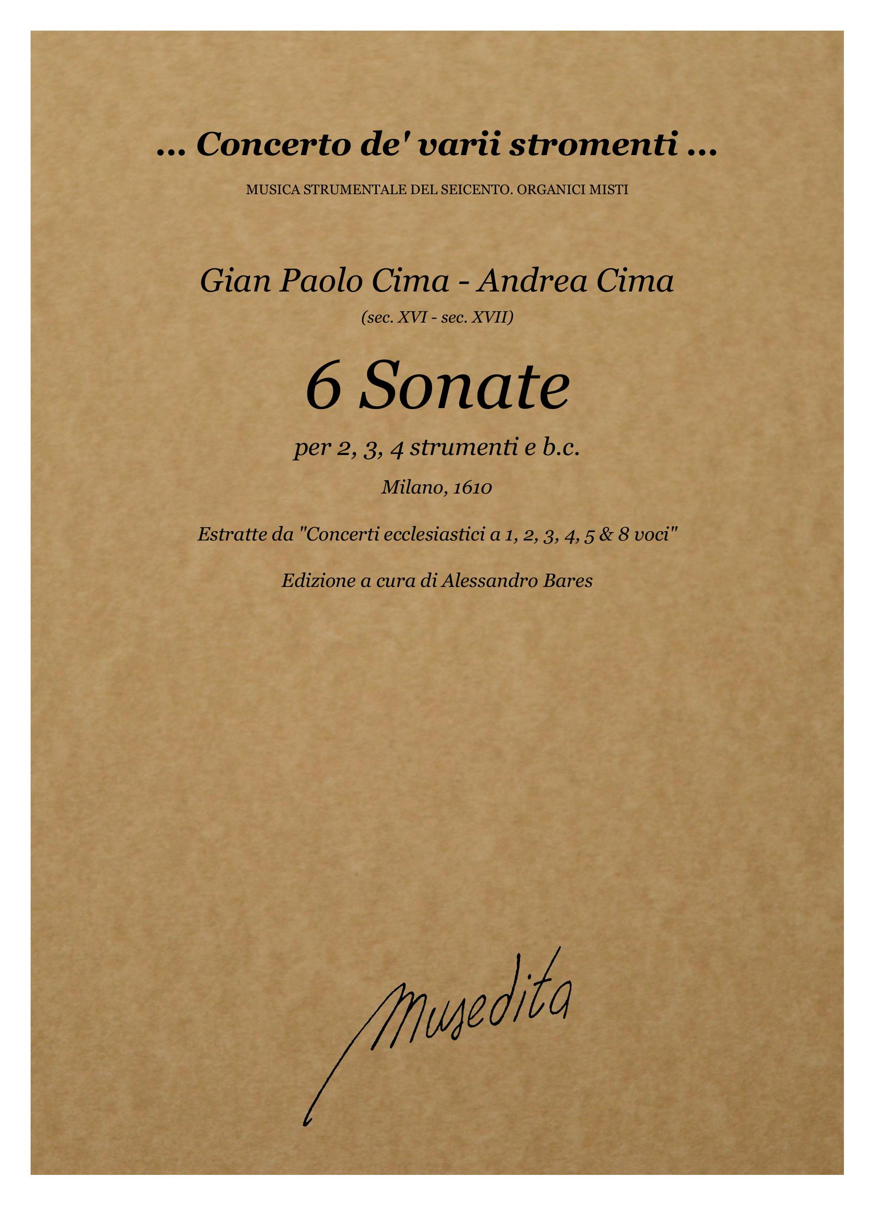 G.P. & A. Cima: 6 Sonate (Milano, 1610)