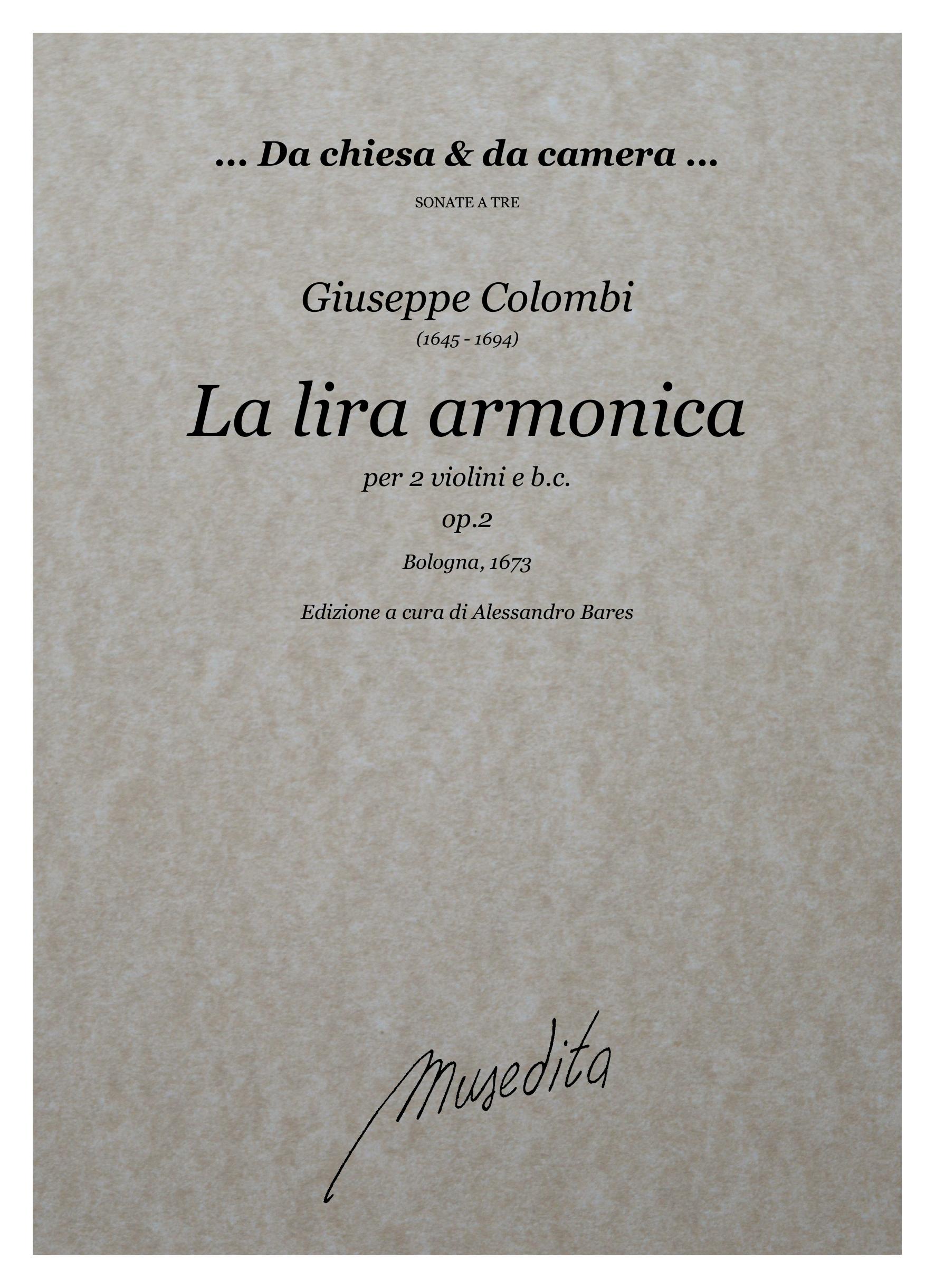 G. Colombi: La lira armonica op.2 (Bologna, 1673)