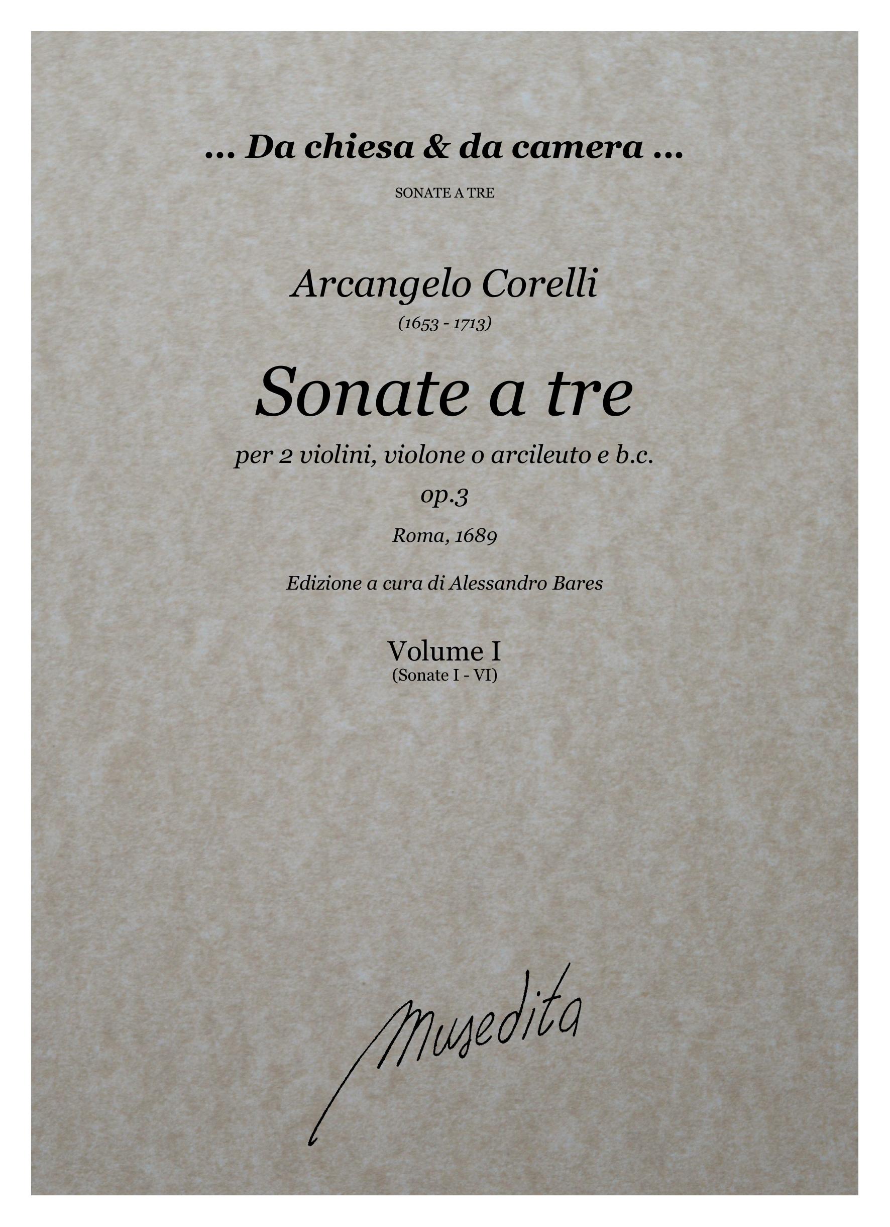 A. Corelli: Sonate a tre op.3 (Roma, 1689)