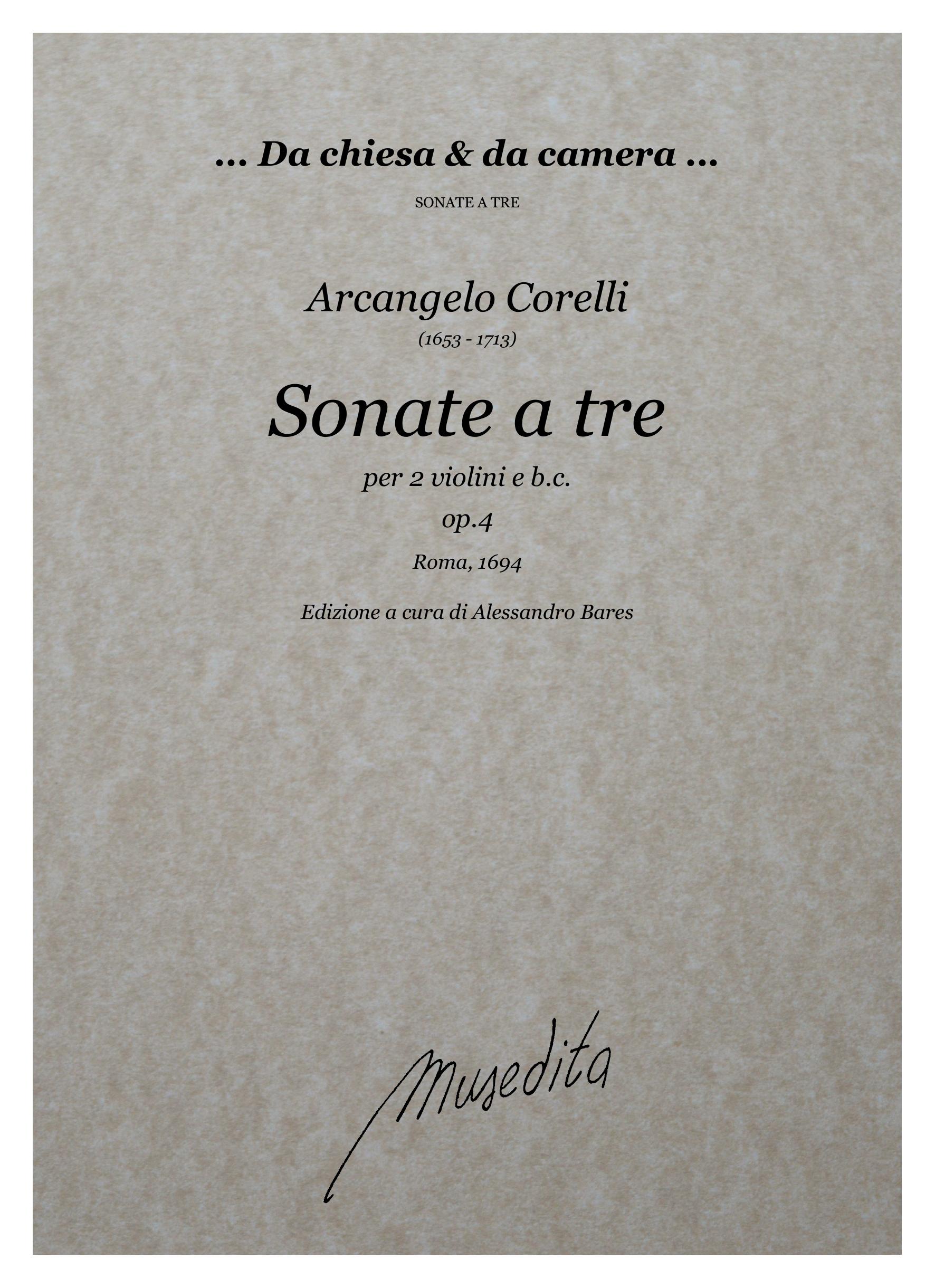 A. Corelli: Sonate da camera a tre op.4 (Roma, 1694)