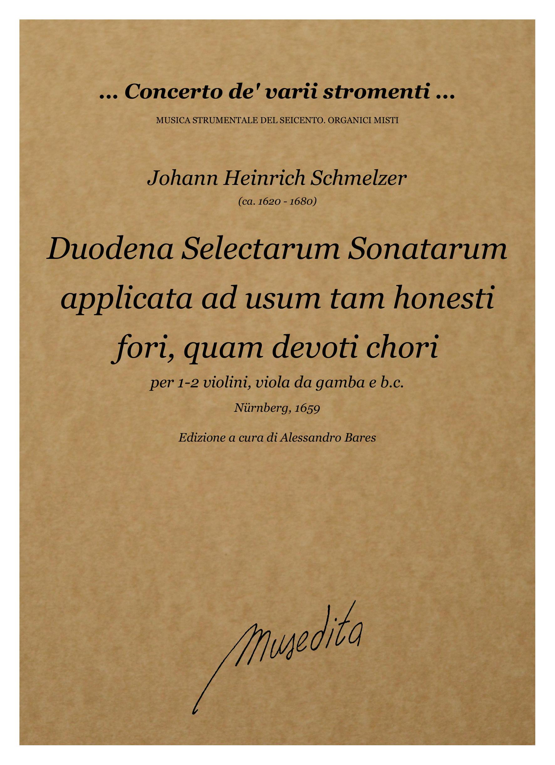J.H. Schmelzer: Duodena Selectarum Sonatarum applicata ad usum tam honesti fori, quam devoti chori (Nürnberg, 1659)