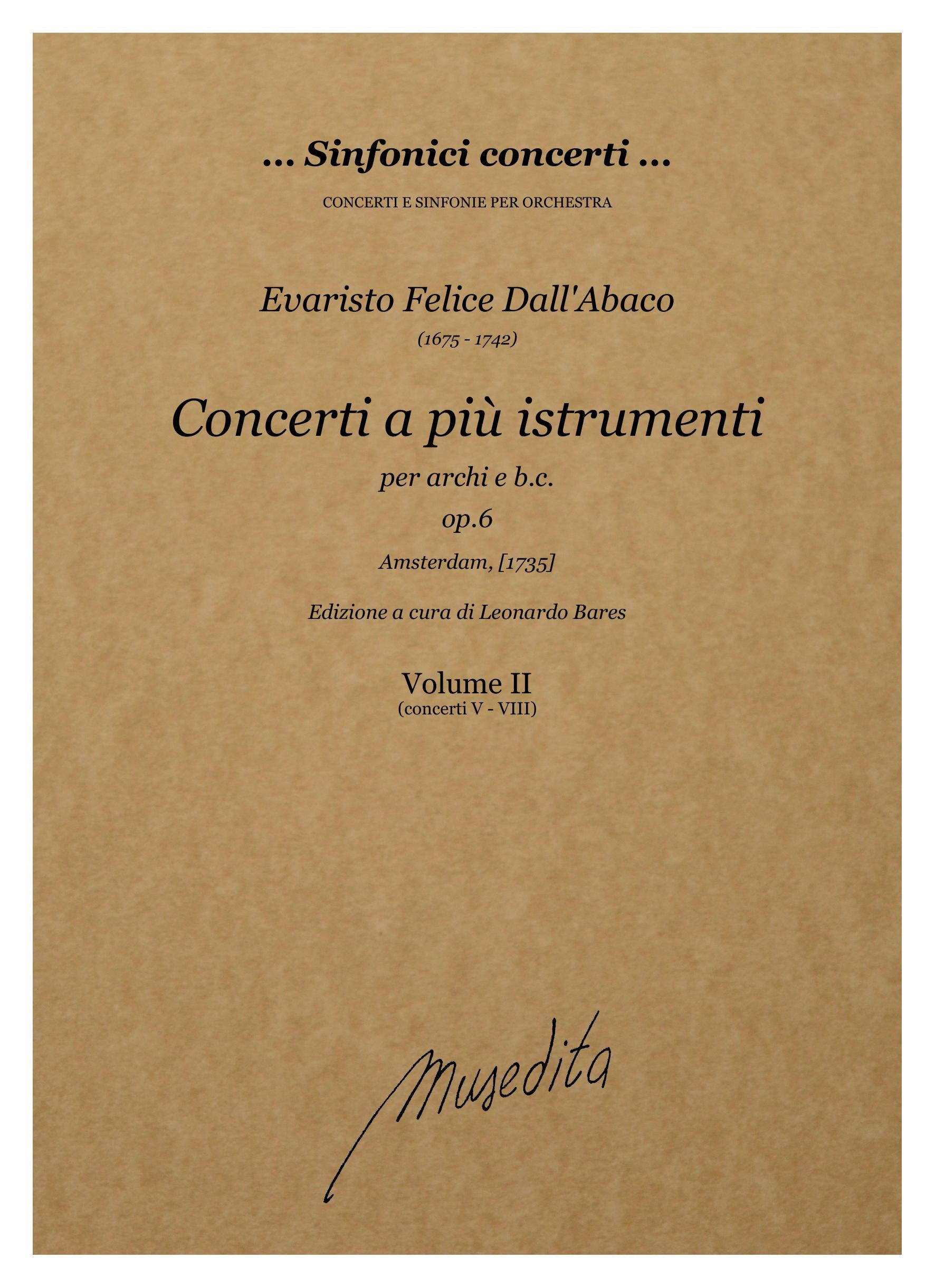 E.F. Dall'Abaco: Concerti a più istrumenti op.6 (Amsterdam, [1735])