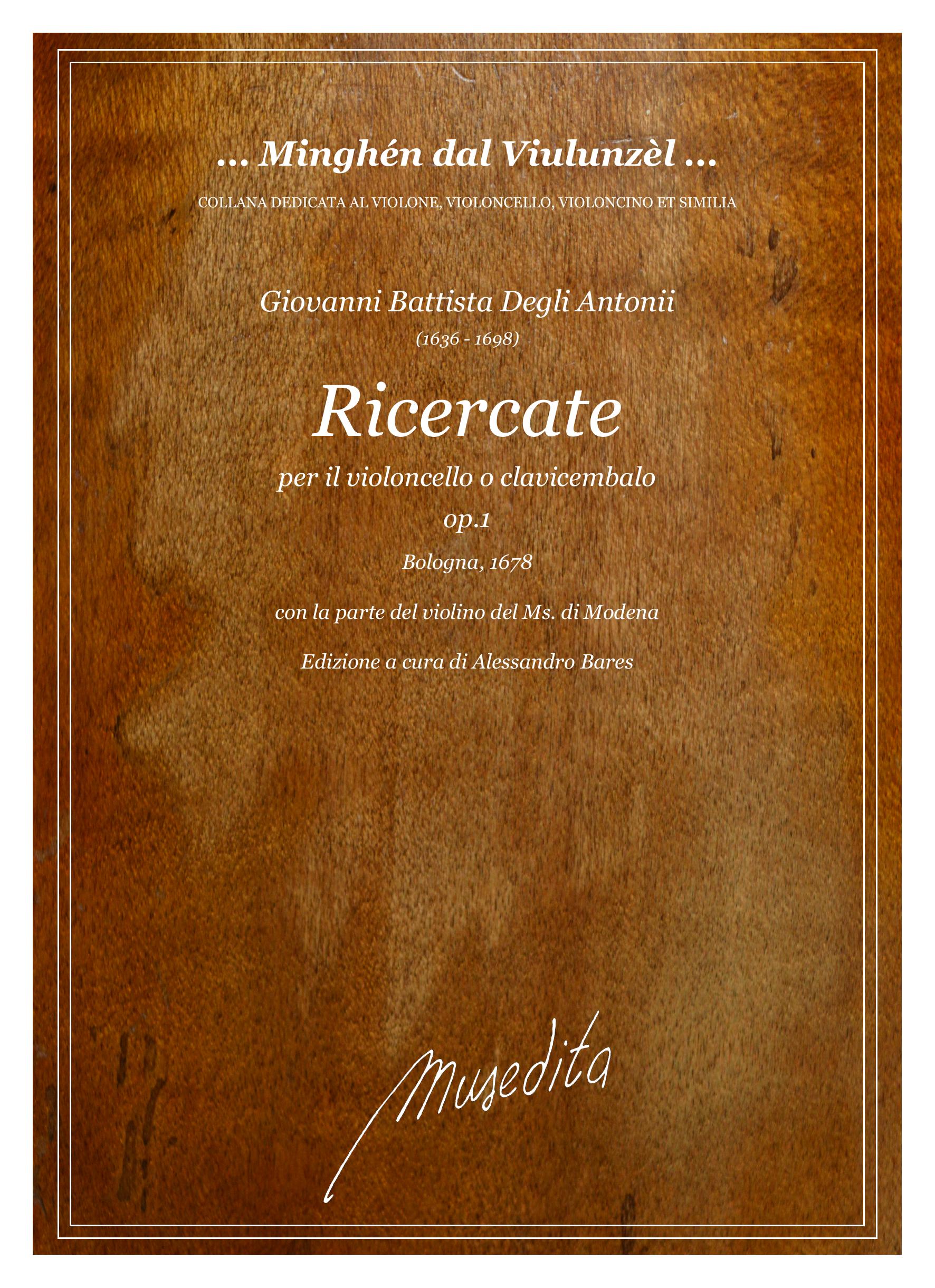 G.B. Degli Antonii: Ricercate op.1 (Bologna, 1687)