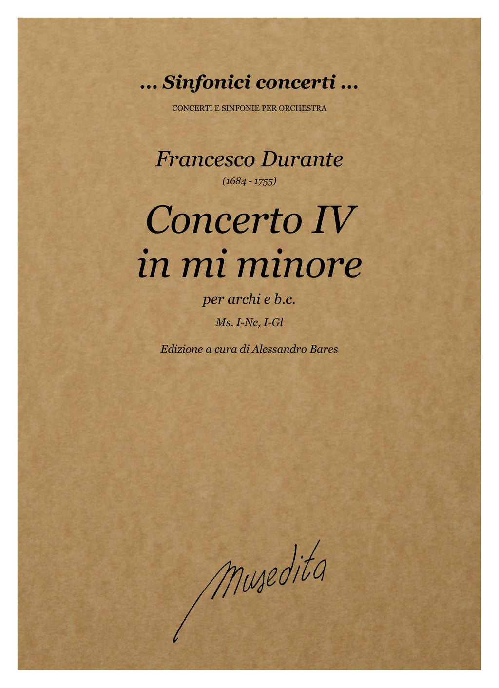 F. Durante: Concerto IV in mi minore