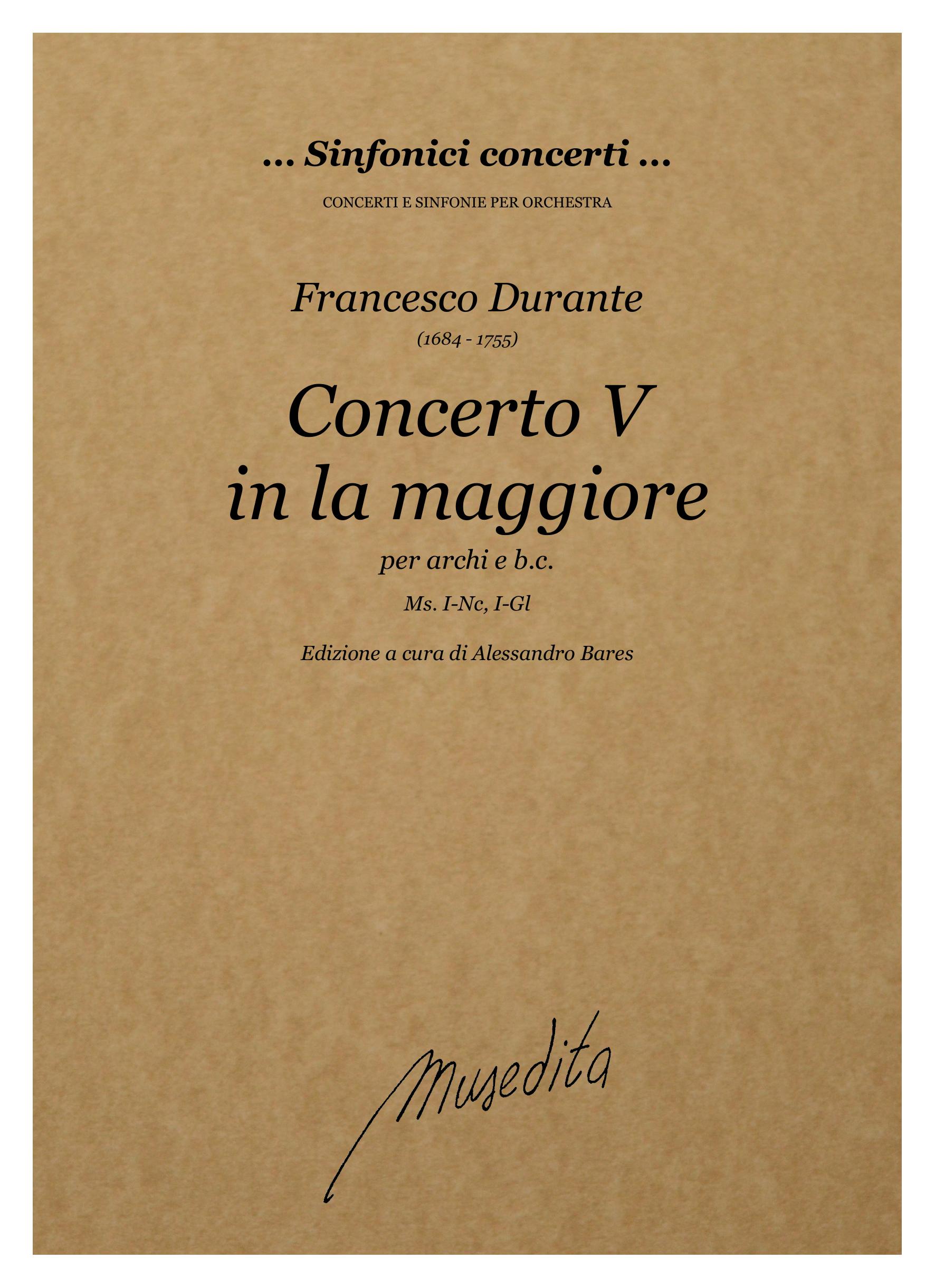 F. Durante: Concerto V in la maggiore