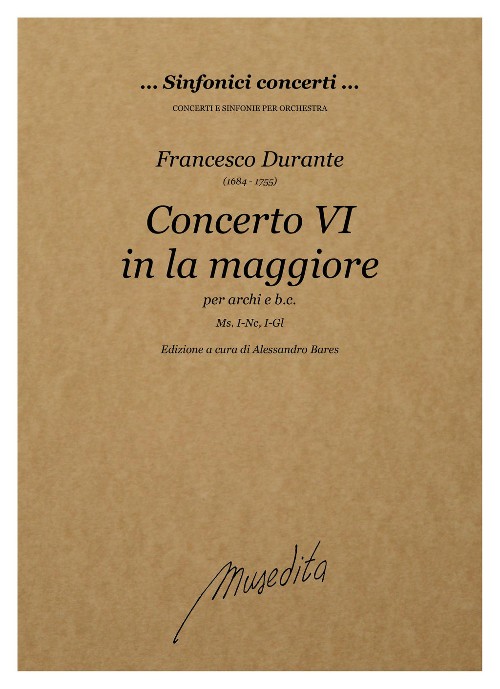 F. Durante: Concerto VI in la maggiore