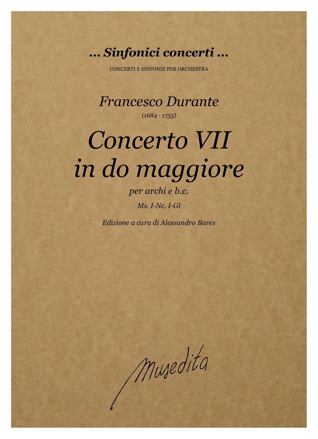 F. Durante: Concerto VII in do maggiore
