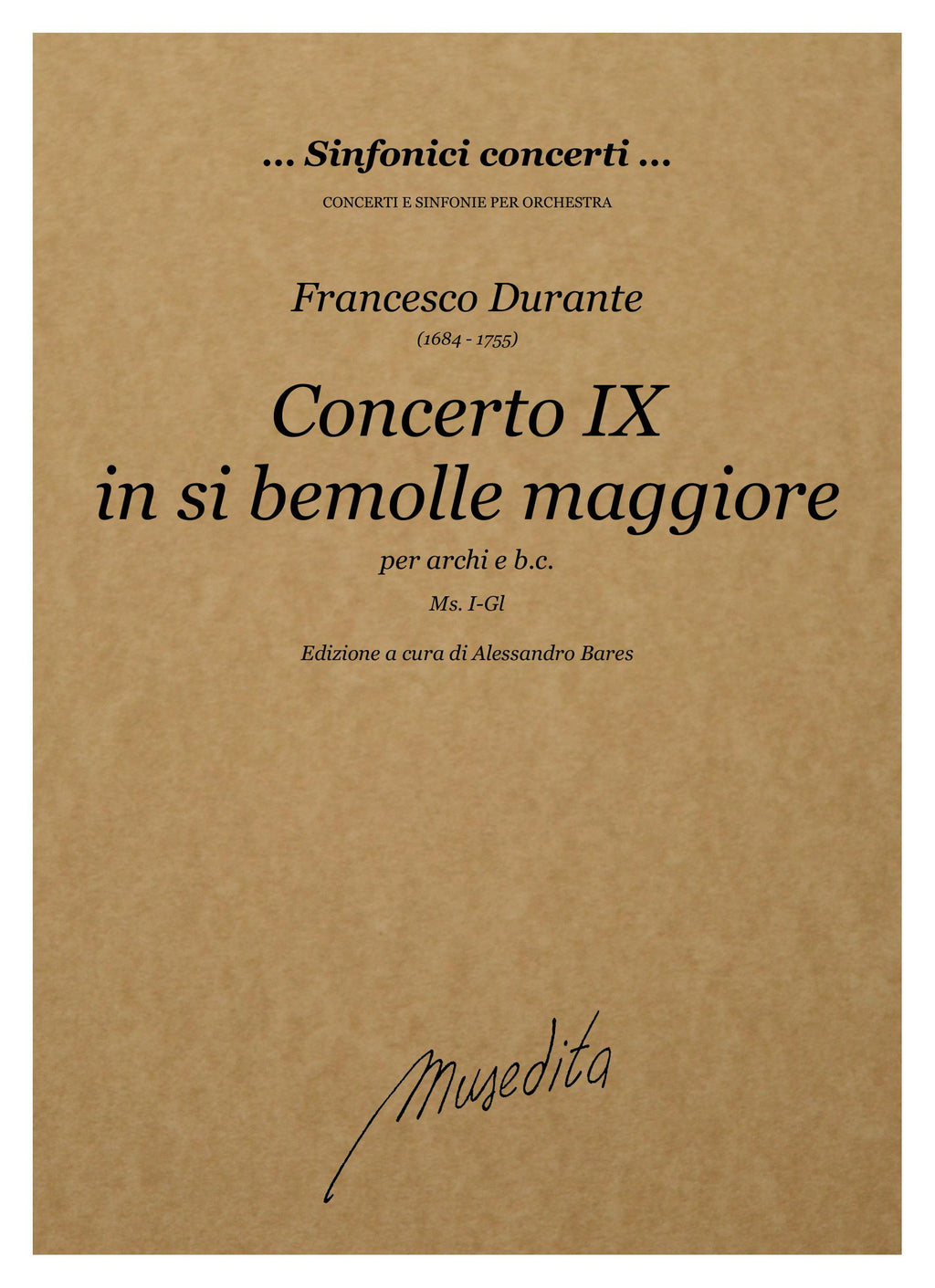 F. Durante: Concerto IX in si bemolle maggiore