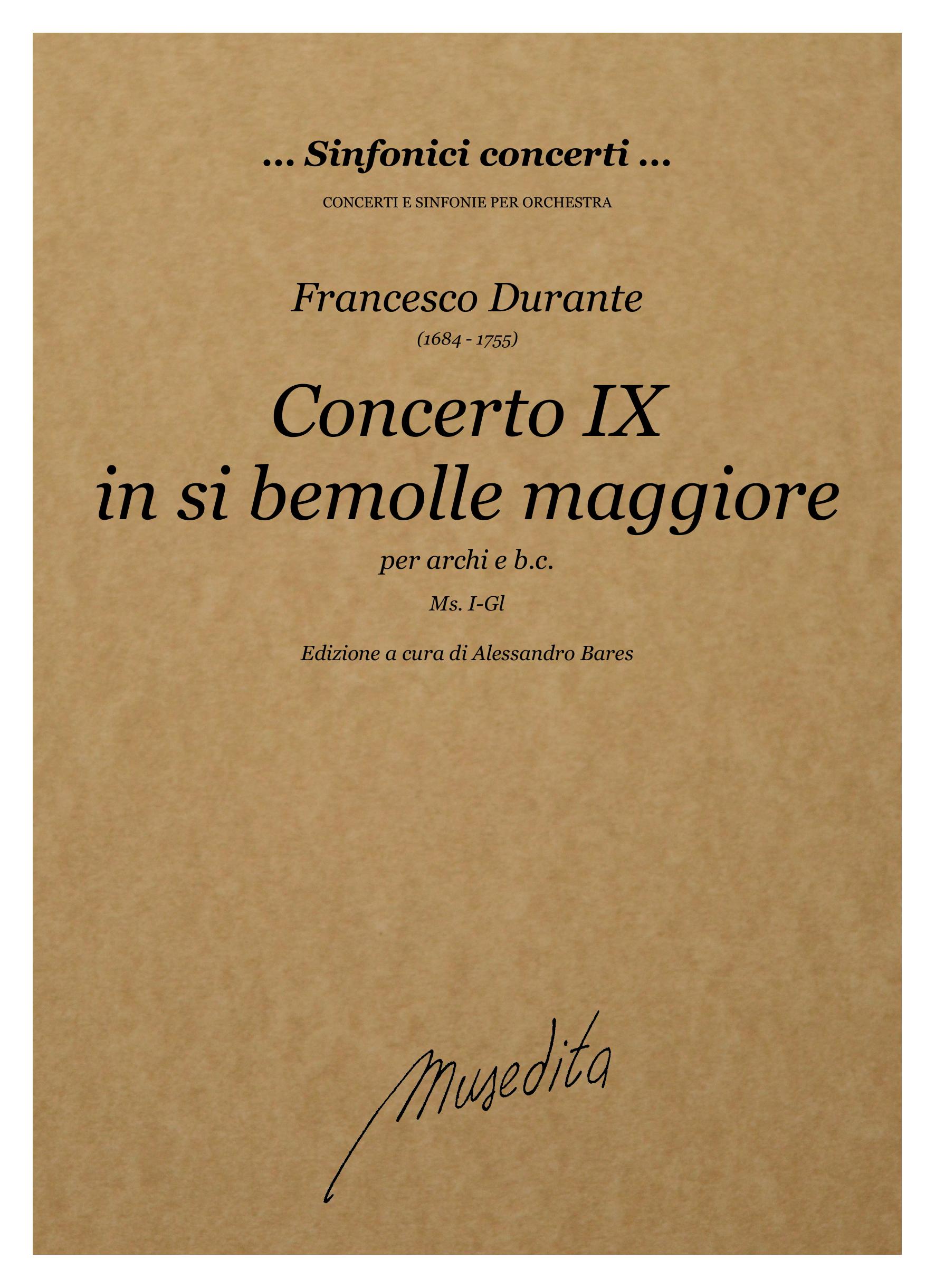 F. Durante: Concerto IX in si bemolle maggiore