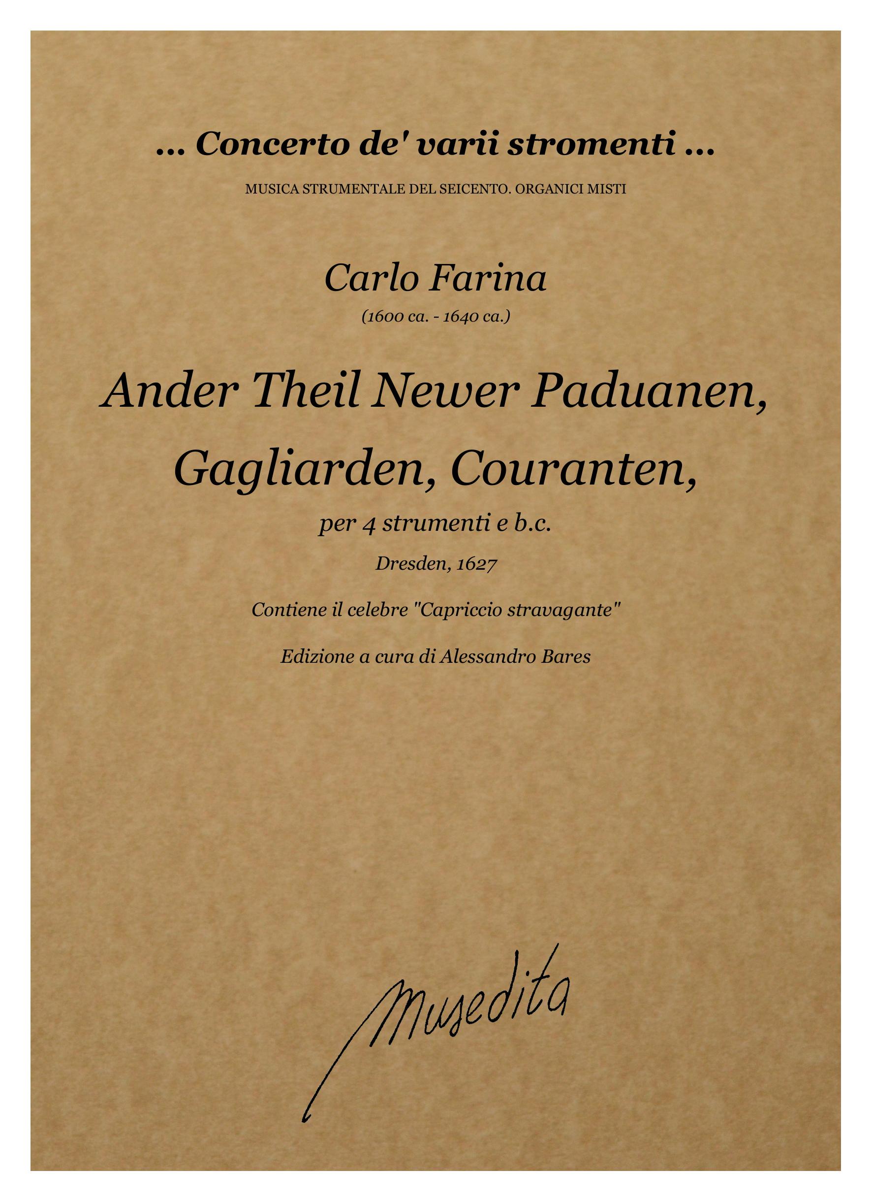 C. Farina: Paduanen, Gagliarden, Couranten, Französischen Arien (Ander Theil) (Dresden, 1627)
