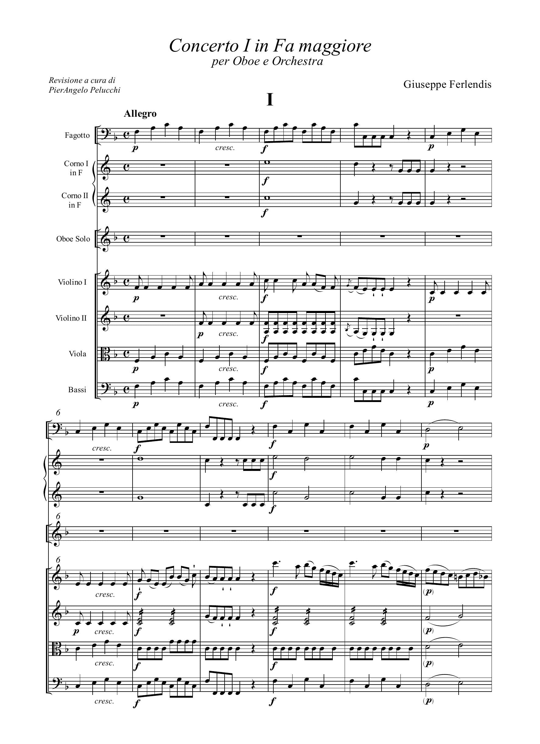 G. Ferlendis: Concerto n.1 in fa maggiore
