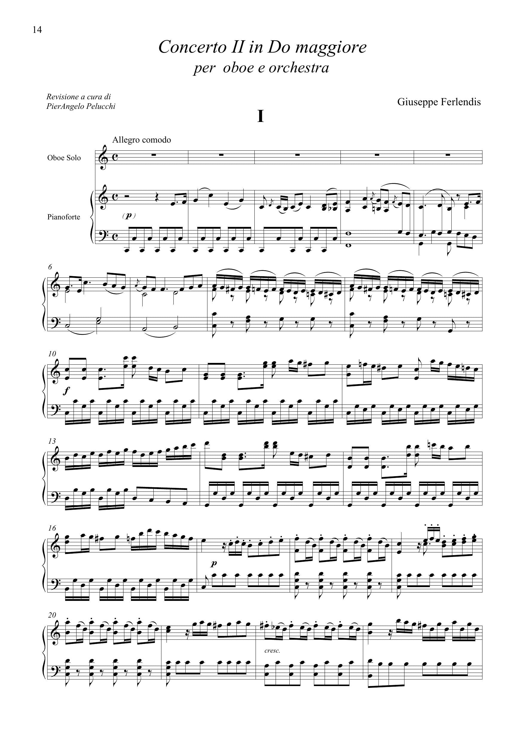 G. Ferlendis: Concerto n.2 in do maggiore (rid. ob/pf)