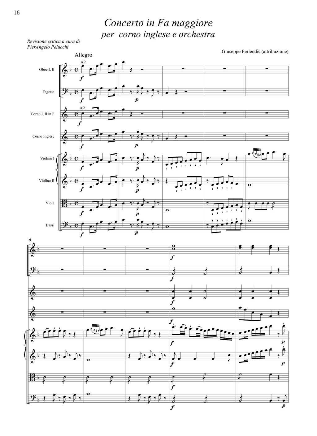 G. Ferlendis (attr.): Concerto in fa maggiore