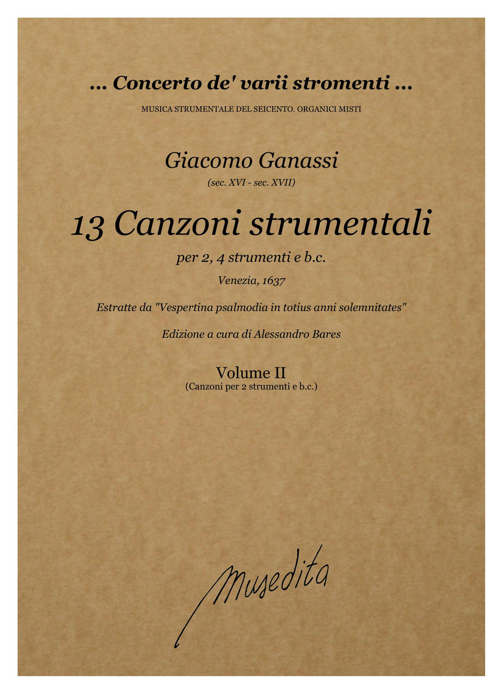 G. Ganassi: 13 canzoni strumentali (Venezia, 1637)