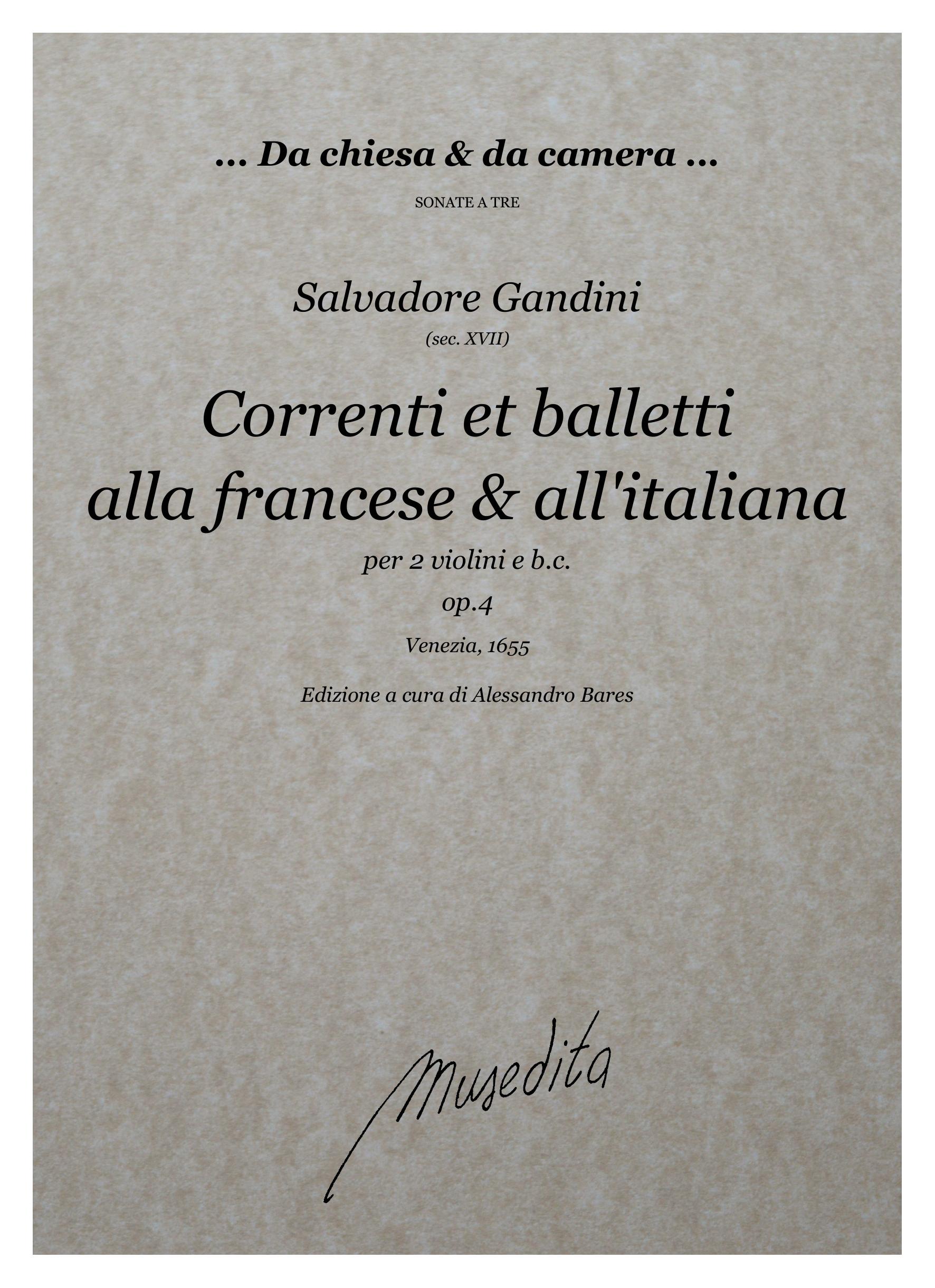 S. Gandini: Correnti et balletti alla francese e all'italiana op.4 (Venezia, 1655)