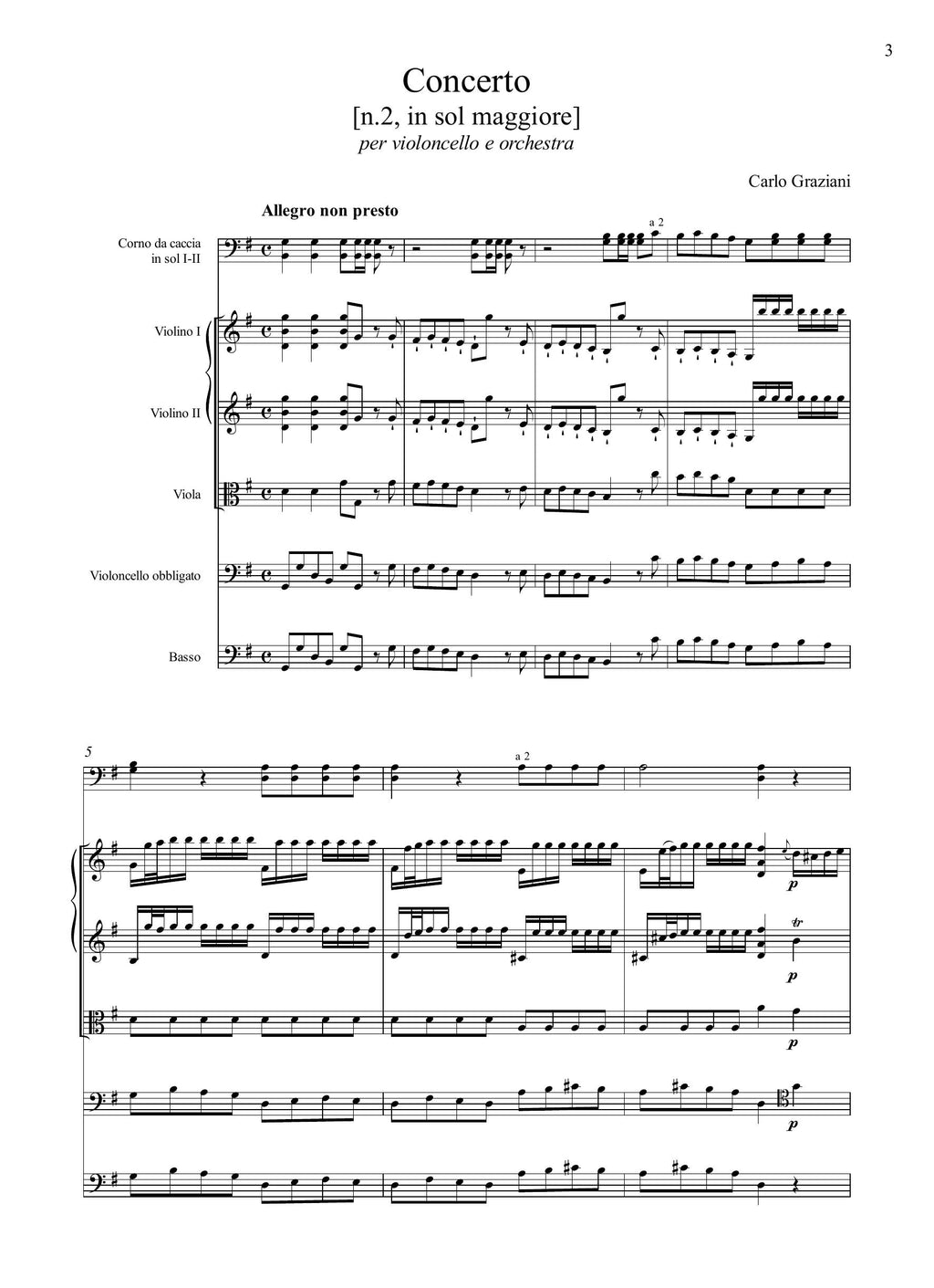 C. Graziani: Concerto [n.2] in sol maggiore
