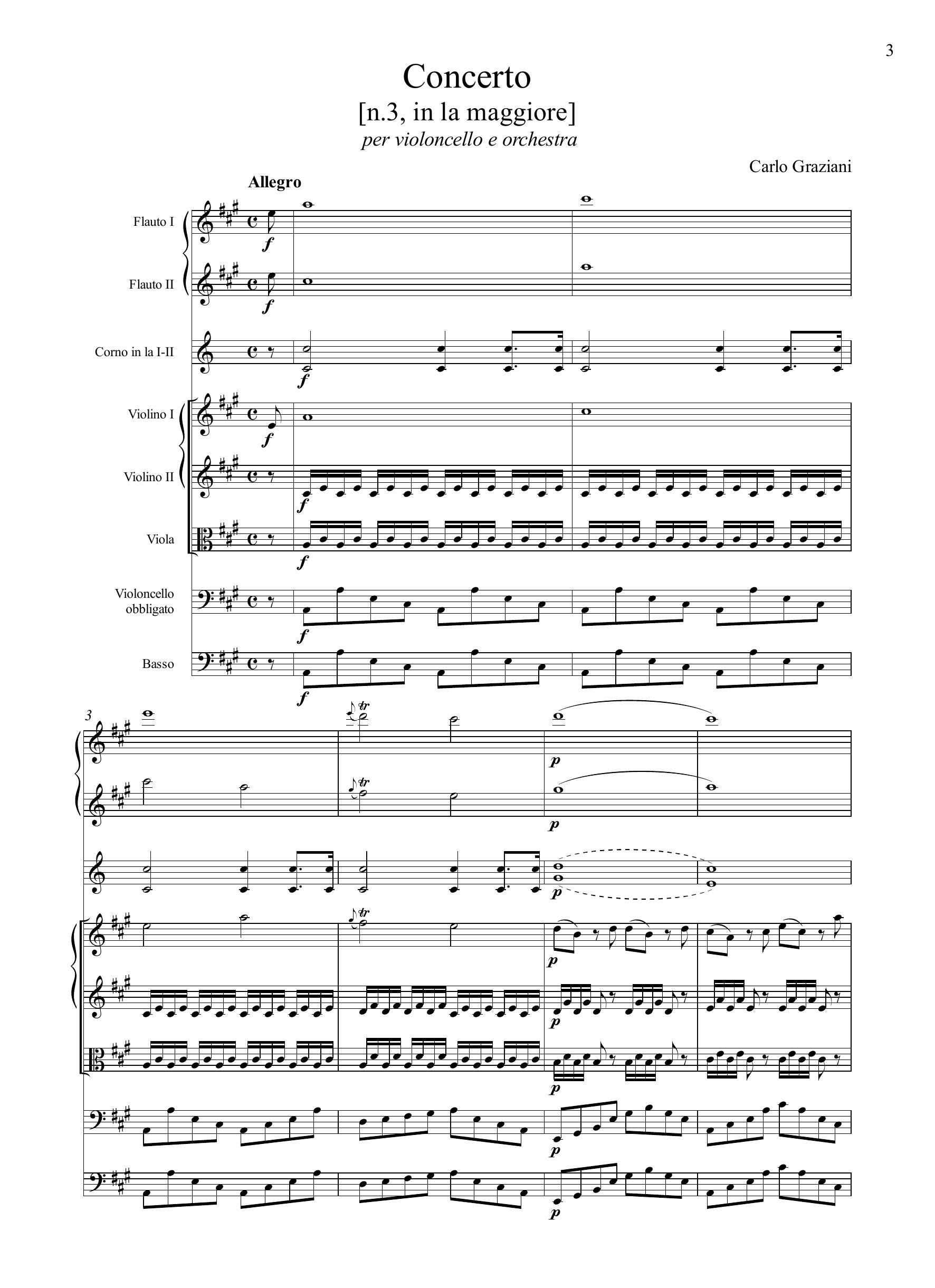 C. Graziani: Concerto [n.3] in la maggiore