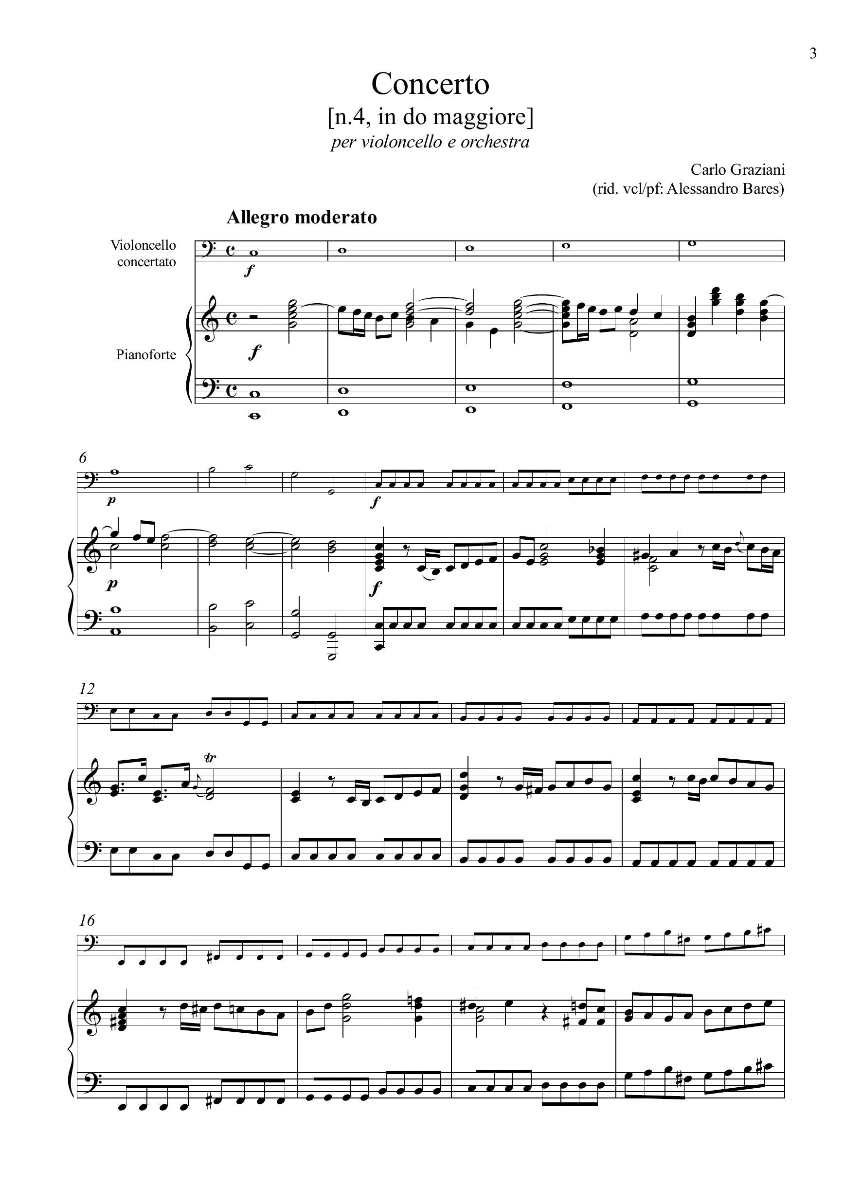C. Graziani: Concerto [n.4] in do maggiore (rid. vcl/pf)