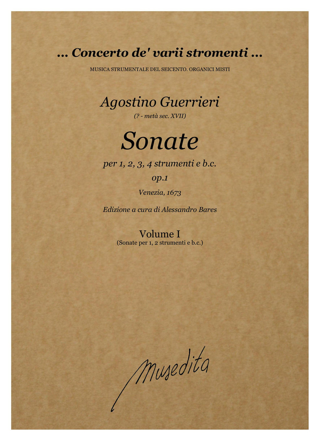 A. Guerrieri: Sonate op.1 (Venezia, 1673)